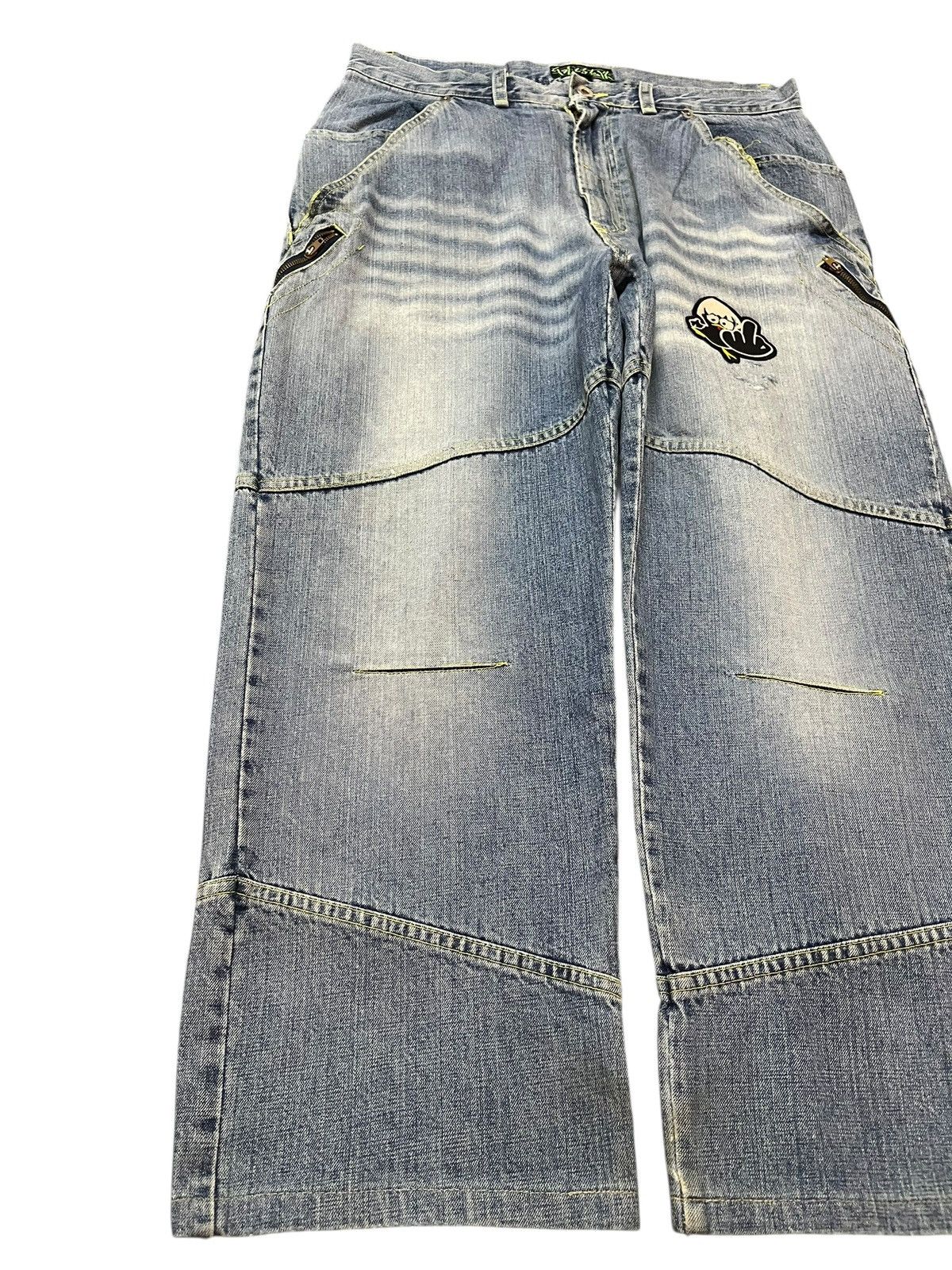 Bassike Vintage Bassayk Baggy Skater Wide Leg Faded Denim Size US 33 - 5 Thumbnail