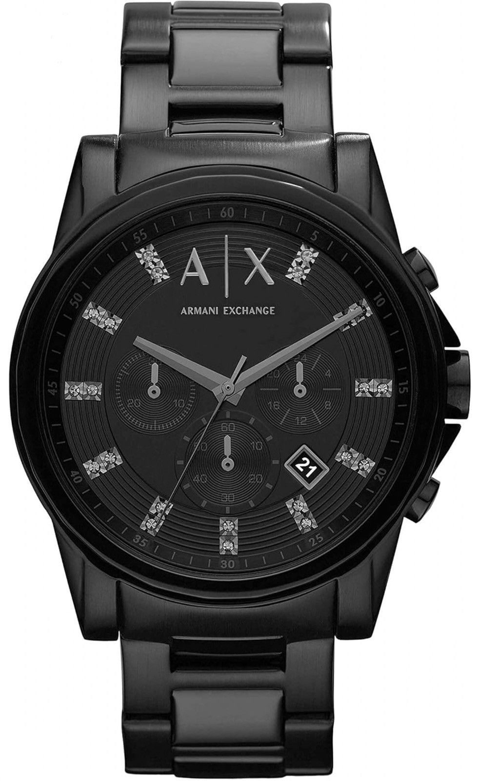Armani Exchange AX Armani Exchange Chronograph Watch with Rhinestone Design Size ONE SIZE - 11 Thumbnail