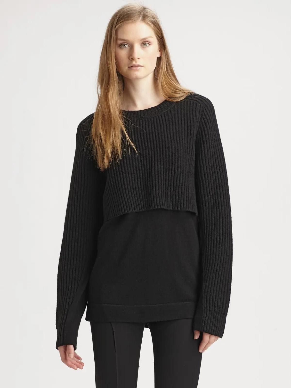 Acne Studios Acne Studios Womens Black Hurst Layered Wool Sweater Size XS Size XS / US 0-2 / IT 36-38 - 2 Thumbnail
