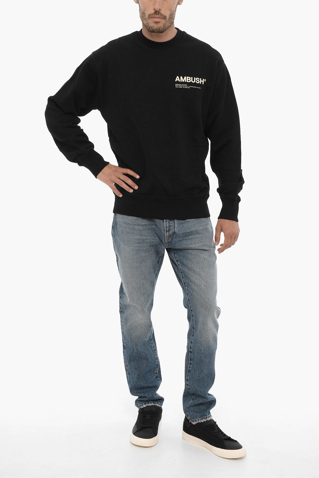 Ambush Design og1mm0925 Crewneck Sweatshirt in Black Size US S / EU 44-46 / 1 - 4 Thumbnail
