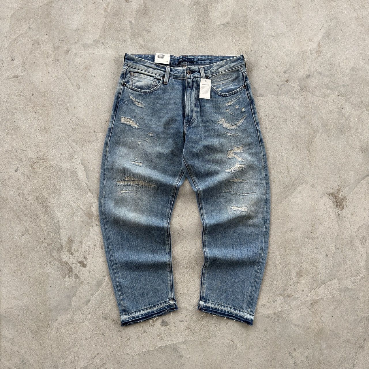 Levi's 90s Levi's Japanese Salvadge Baggy Washed Blue Jeans Size US 31 - 2 Thumbnail