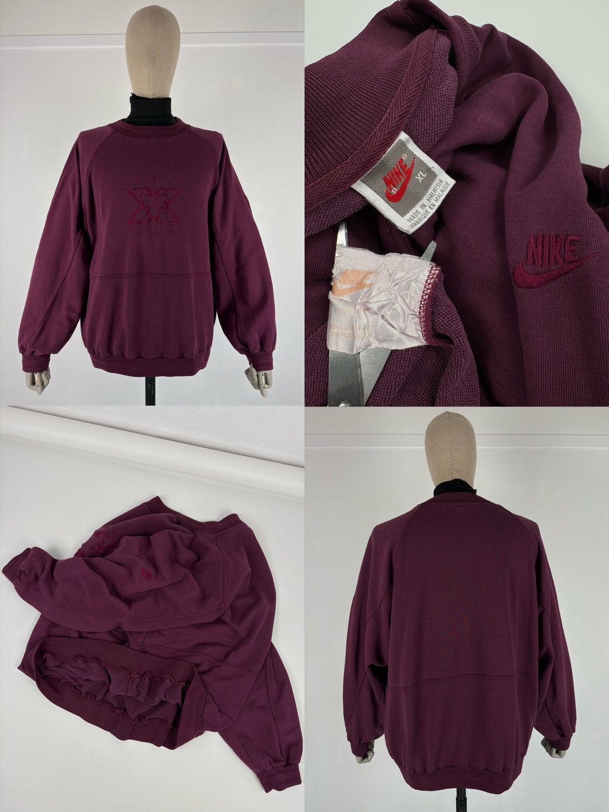 Nike Rare 80’s Cross Training Swoosh Embroidered Logo Crew Neck Jumper Pullover Sweatshirt Size US L / EU 52-54 / 3 - 1 Thumbnail