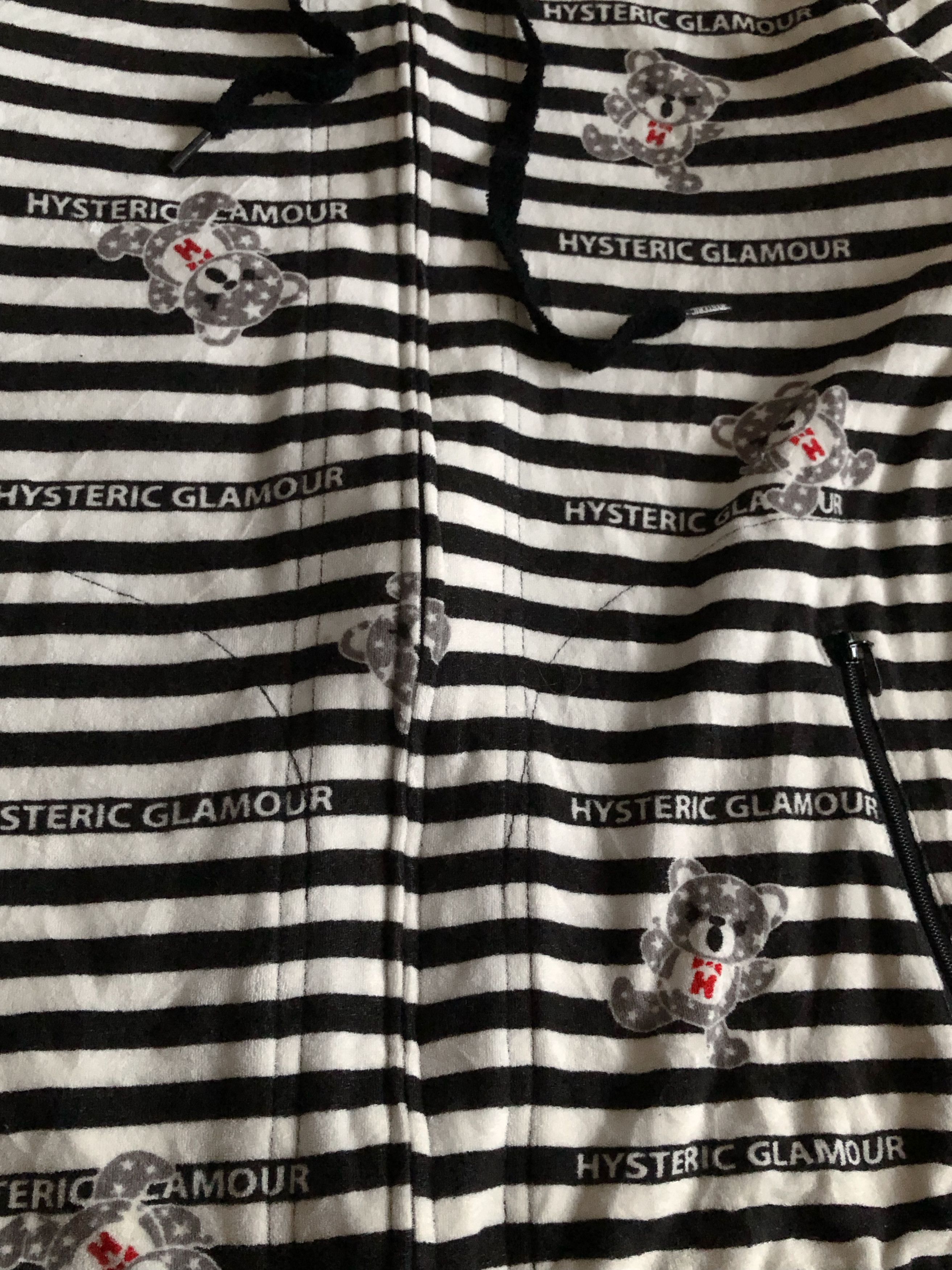 Hysteric Glamour RARE🔥HYSTERIC BEAR FULLPRINT VELVET FLEECE ZIPPER HOODIE Size S / US 4 / IT 40 - 6 Thumbnail