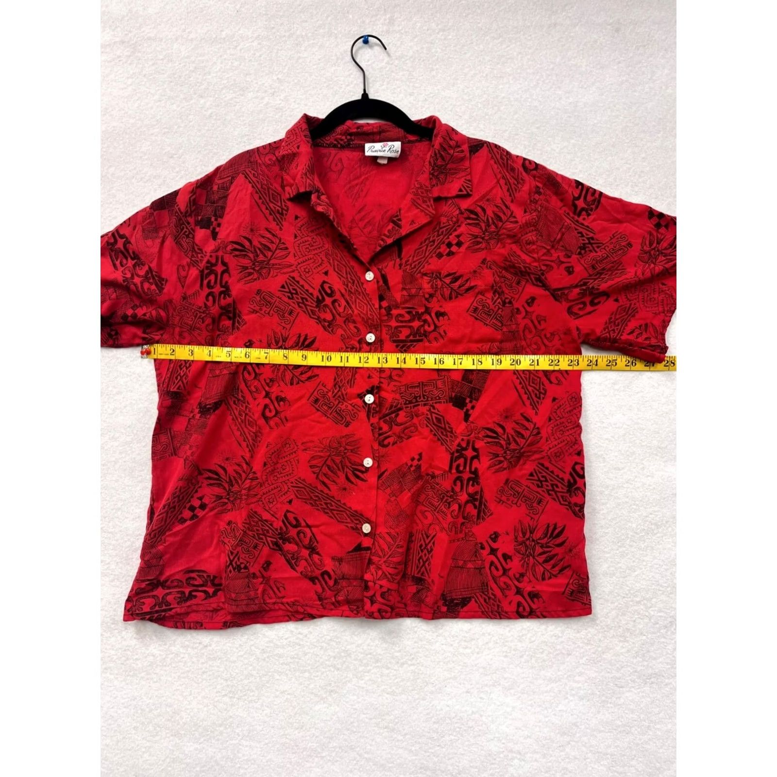 Vintage Vintage Prairie Rose Red Hawaiian Button-Up Shirt #2914 - Womens Small Size US S / EU 44-46 / 1 - 6 Thumbnail