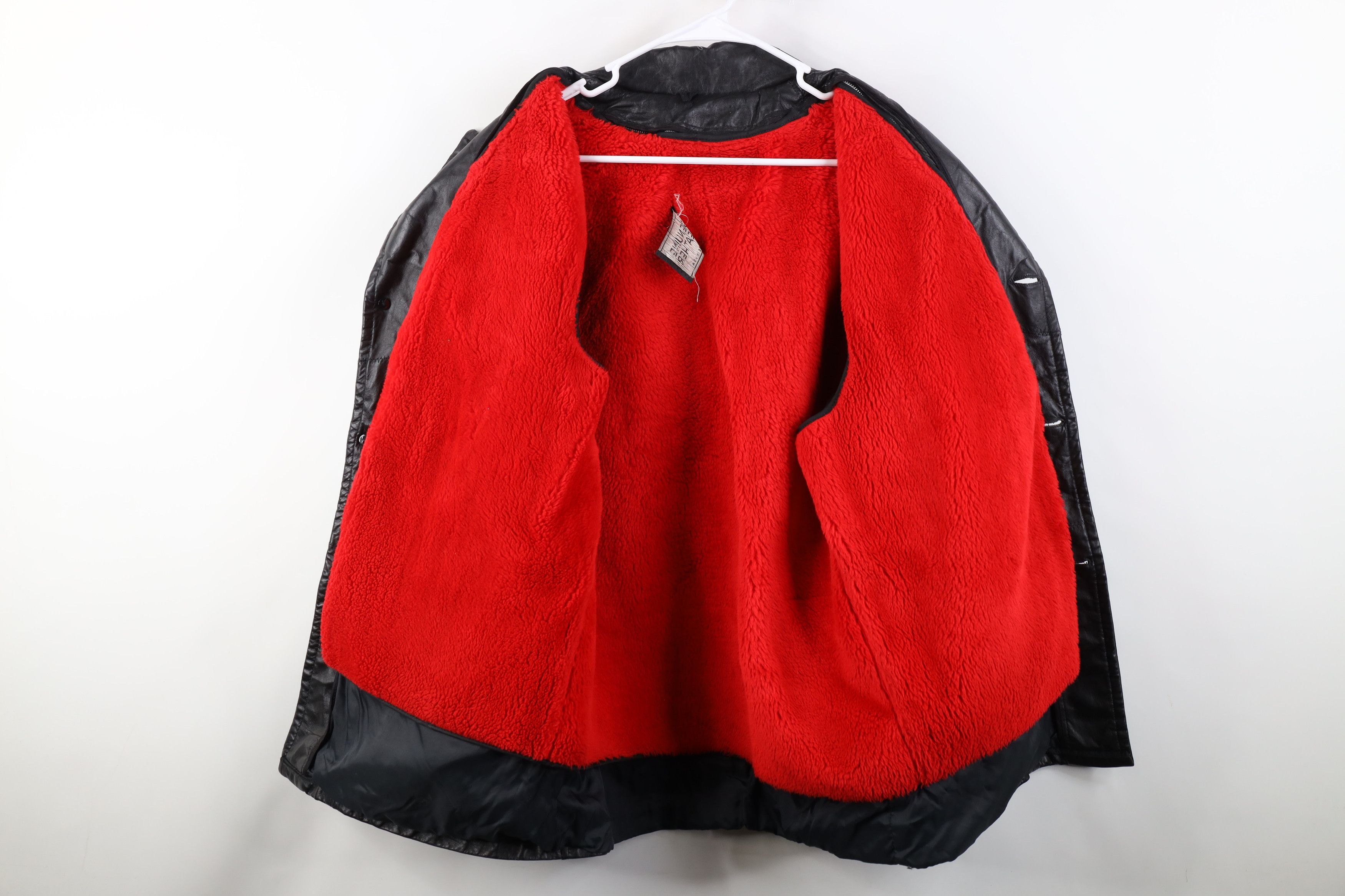 Vintage Vintage 70s Streetwear Lined Full Button Leather Jacket Size US L / EU 52-54 / 3 - 12 Thumbnail