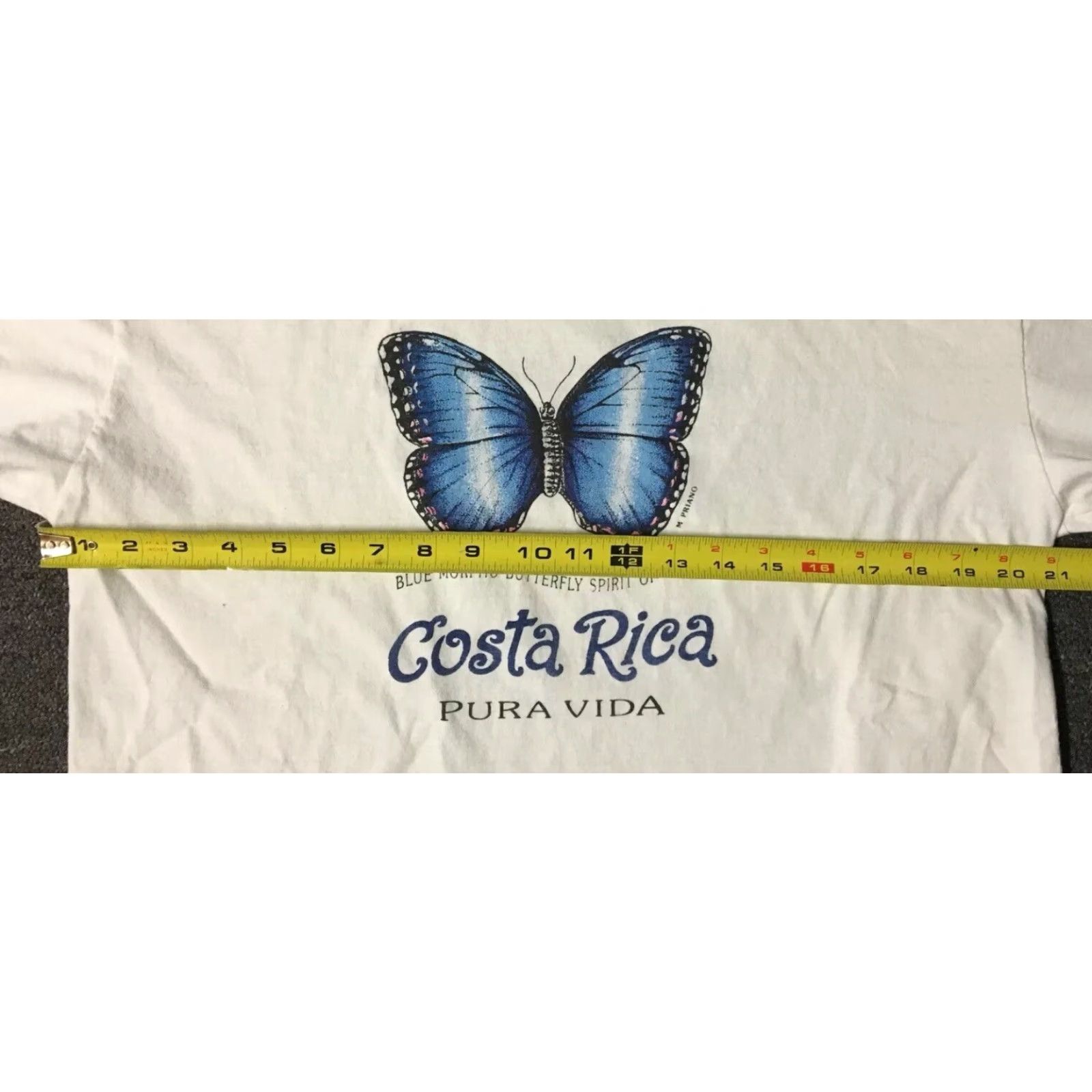 Vintage VINTAGE 90s Costa Rica Butterfly Shirt S White Men T-Shirt Short Sleeve Island Surf Waves Ocean Nature USA Pura Vida Size US S / EU 44-46 / 1 - 5 Thumbnail