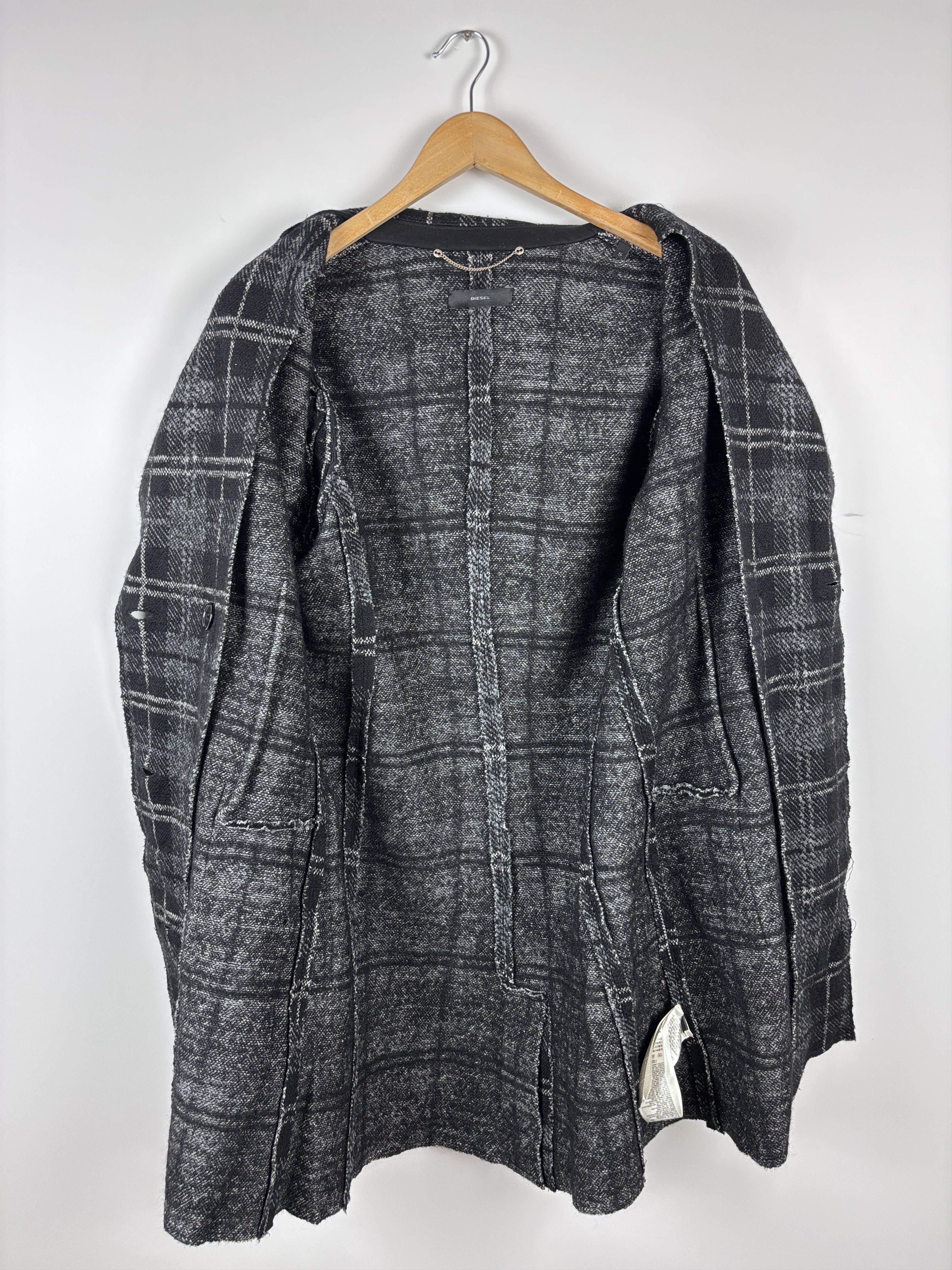 Diesel Diesel Double-Breasted Check Wool Cotton Coat Gray Black S Size S / US 4 / IT 40 - 10 Thumbnail