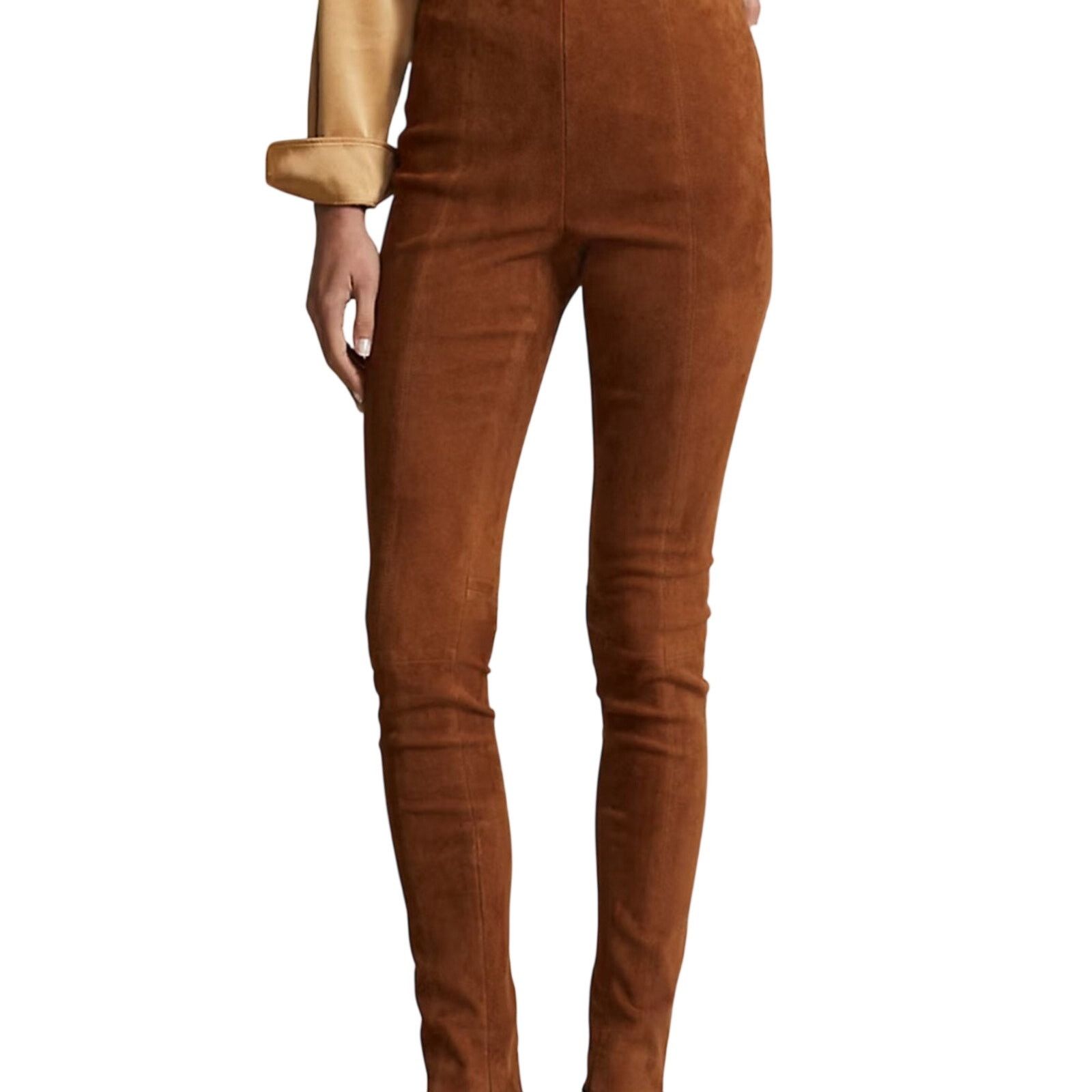 Ralph Lauren Polo Ralph Lauren Lambskin Suede Riding Pant Cinnamon Size 2 Size 26" / US 2 / IT 38 - 2 Thumbnail
