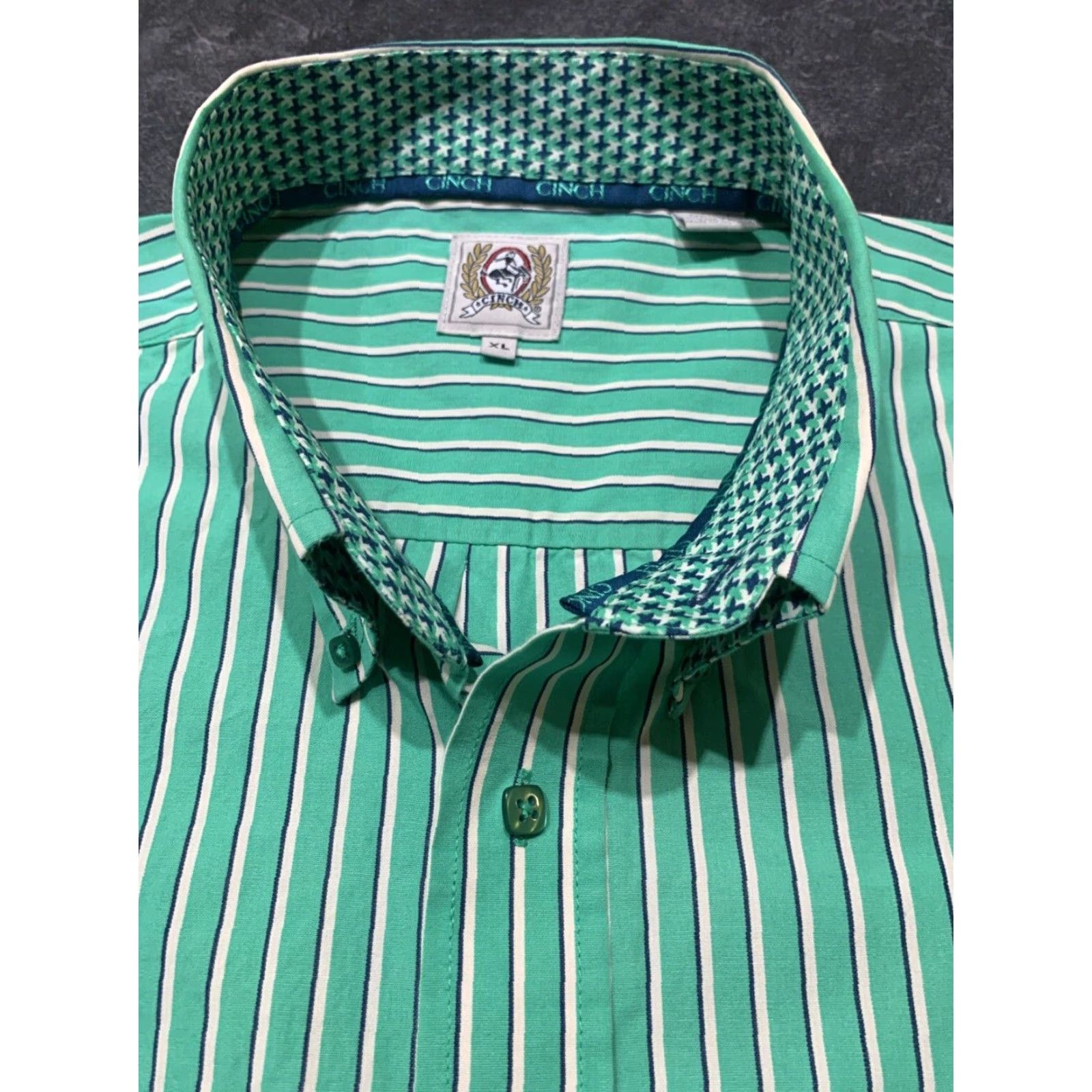 Vintage Cinch Green Striped Button-Down Collar Shirt XL Long Sleeve Mens Classic Western Size US XL / EU 56 / 4 - 7 Thumbnail
