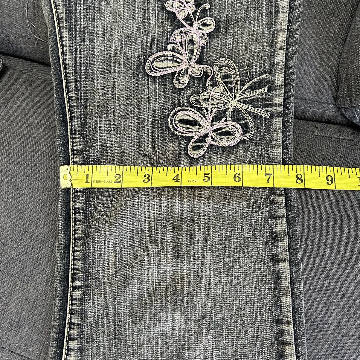 If Six Was Nine Embroidery Art Flower Flared Jeans Size US 29 - 19 Thumbnail