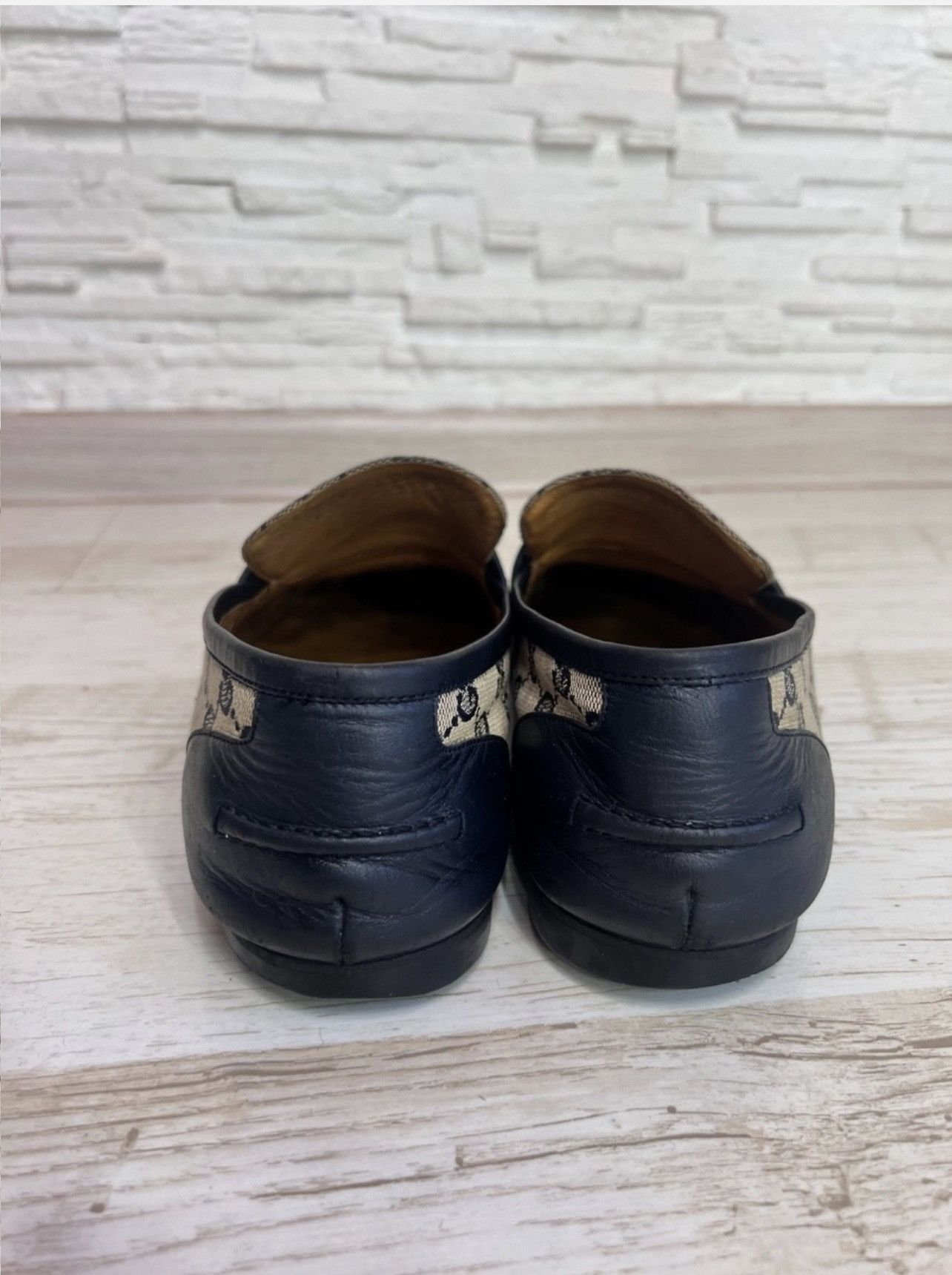 Gucci Gucci canvas GG monogram horsebit jordaan loafers slip on 41 Size US 8 / EU 41 - 3 Thumbnail
