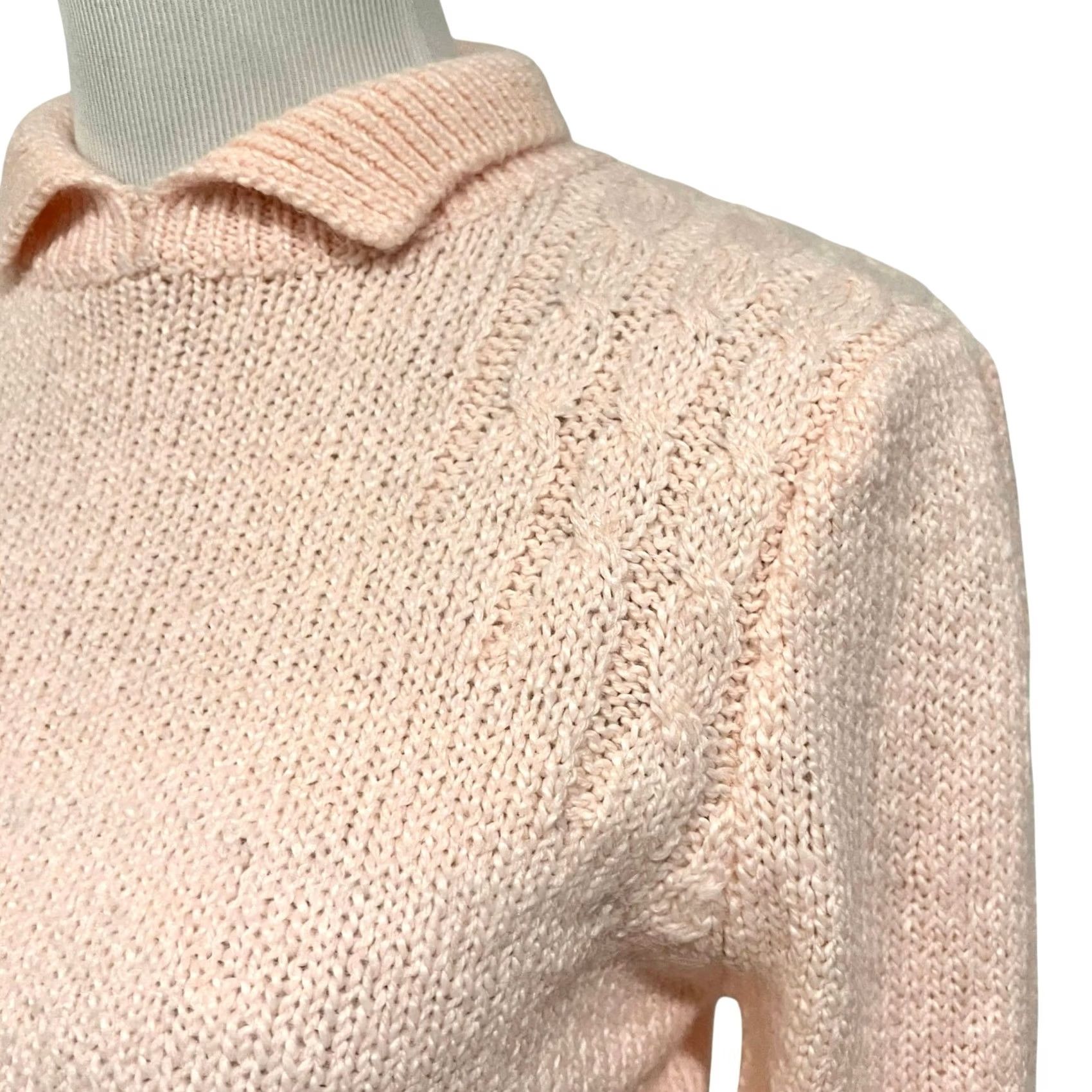 Pinko VINTAGE Pink Sweater Collared Pullover Womens Medium 80s 90s Classic Preppy Knit Pullover Shirt Size M / US 6-8 / IT 42-44 - 4 Thumbnail
