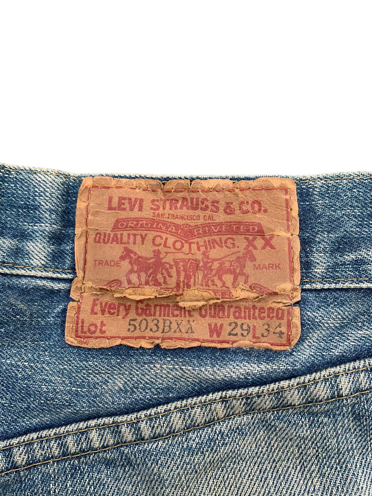 Levi's Vintage Clothing VINTAGE LEVIS 503BXX BIG E SELVEDGE FADED DISTESSED DENIM Size US 28 / EU 44 - 10 Thumbnail