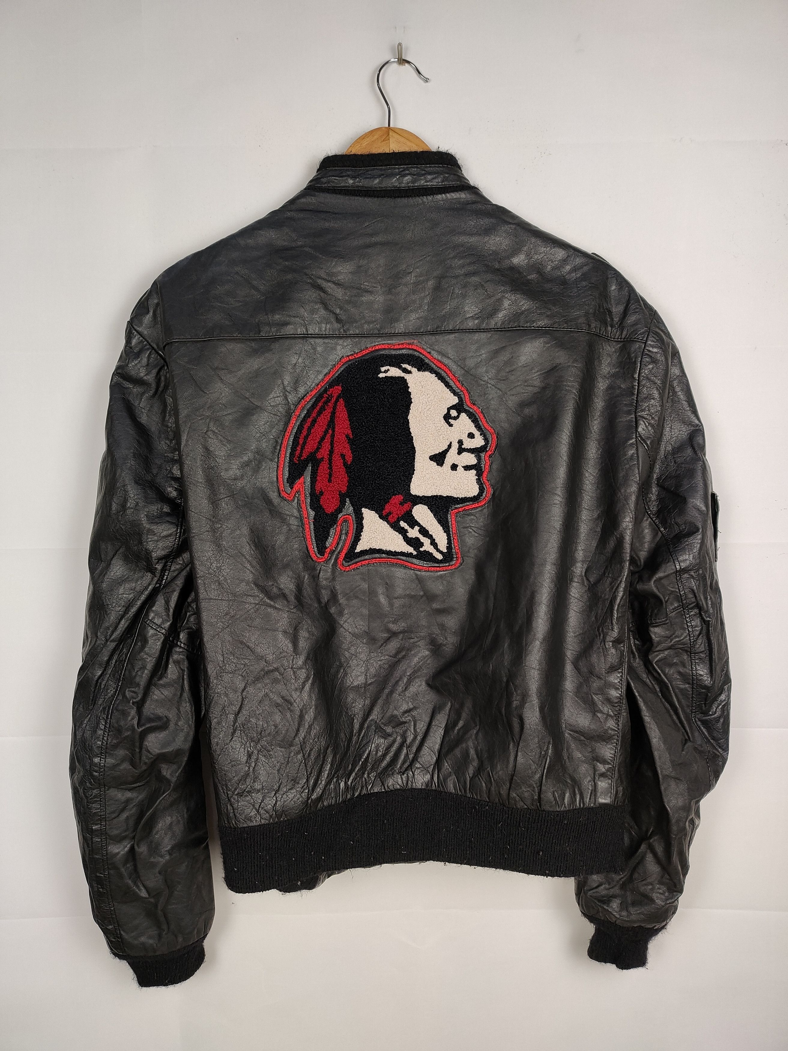Genuine Leather × Vintage Vintage Saddler Red Indian Apache Back Hit Leather jacket Size US M / EU 48-50 / 2 - 1 Thumbnail