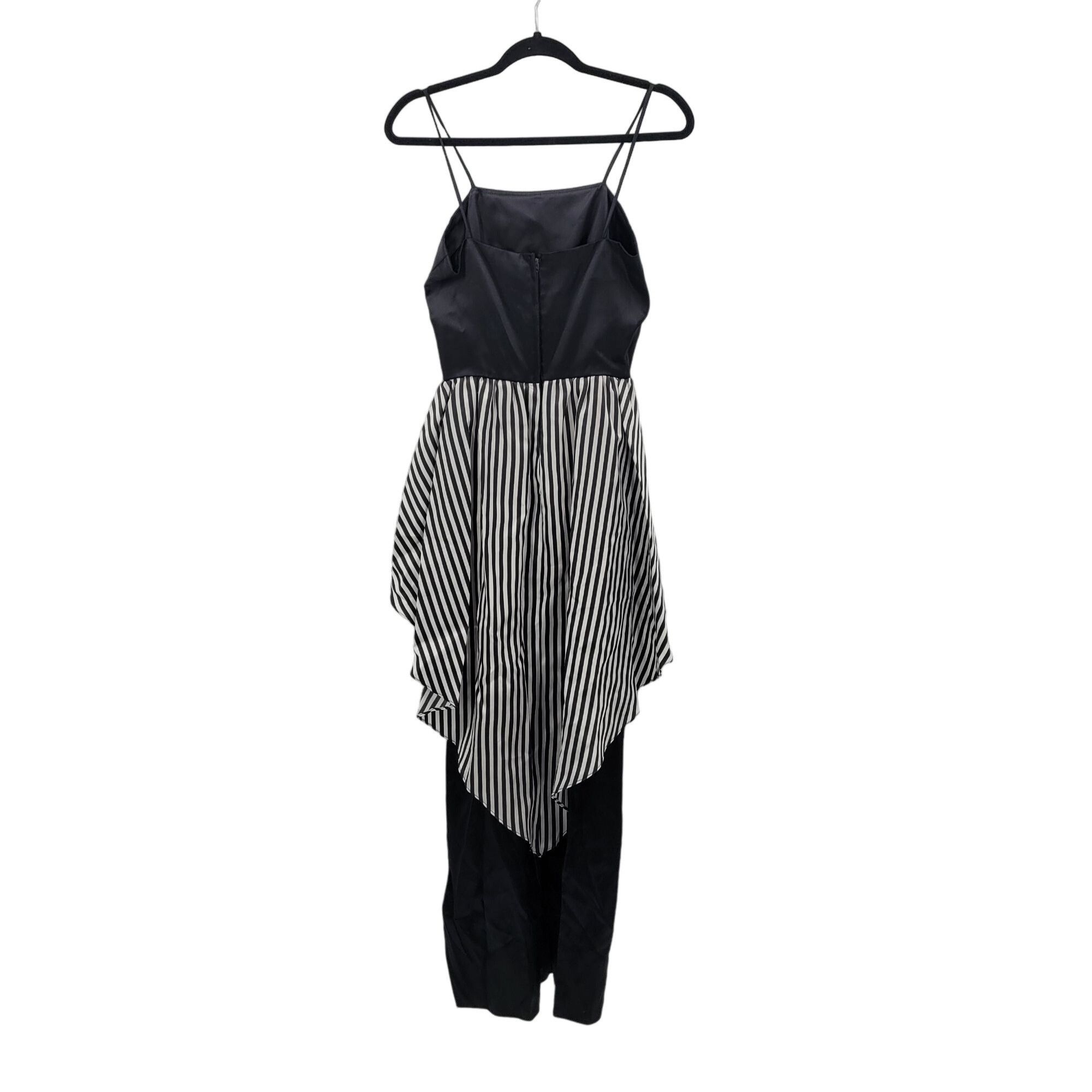 Vintage 80s Gown Maxi Dress XS Black Striped Bow Tail Beetlejuice Size XS / US 0-2 / IT 36-38 - 7 Thumbnail