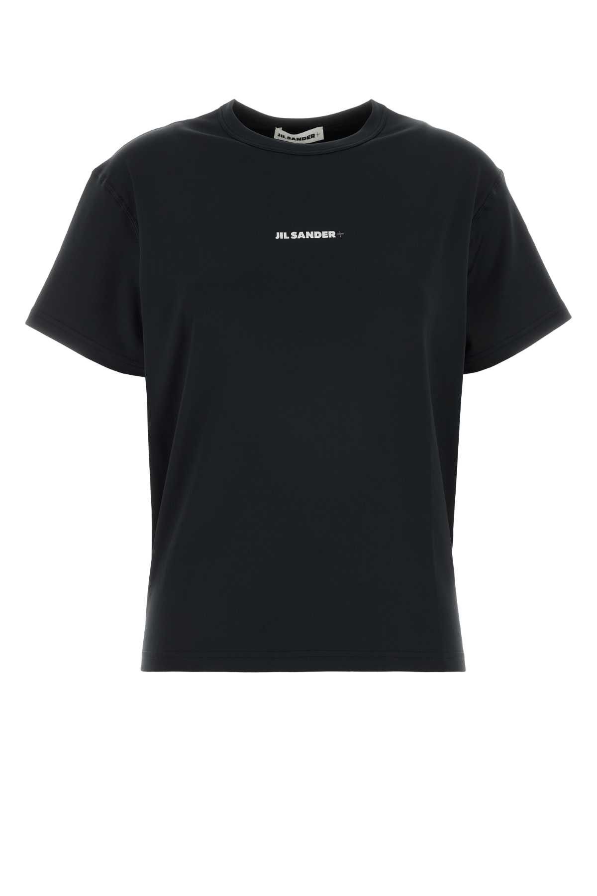 Jil Sander Black Stretch Polyester T-Shirt Size L / US 10 / IT 46 - 1 Thumbnail