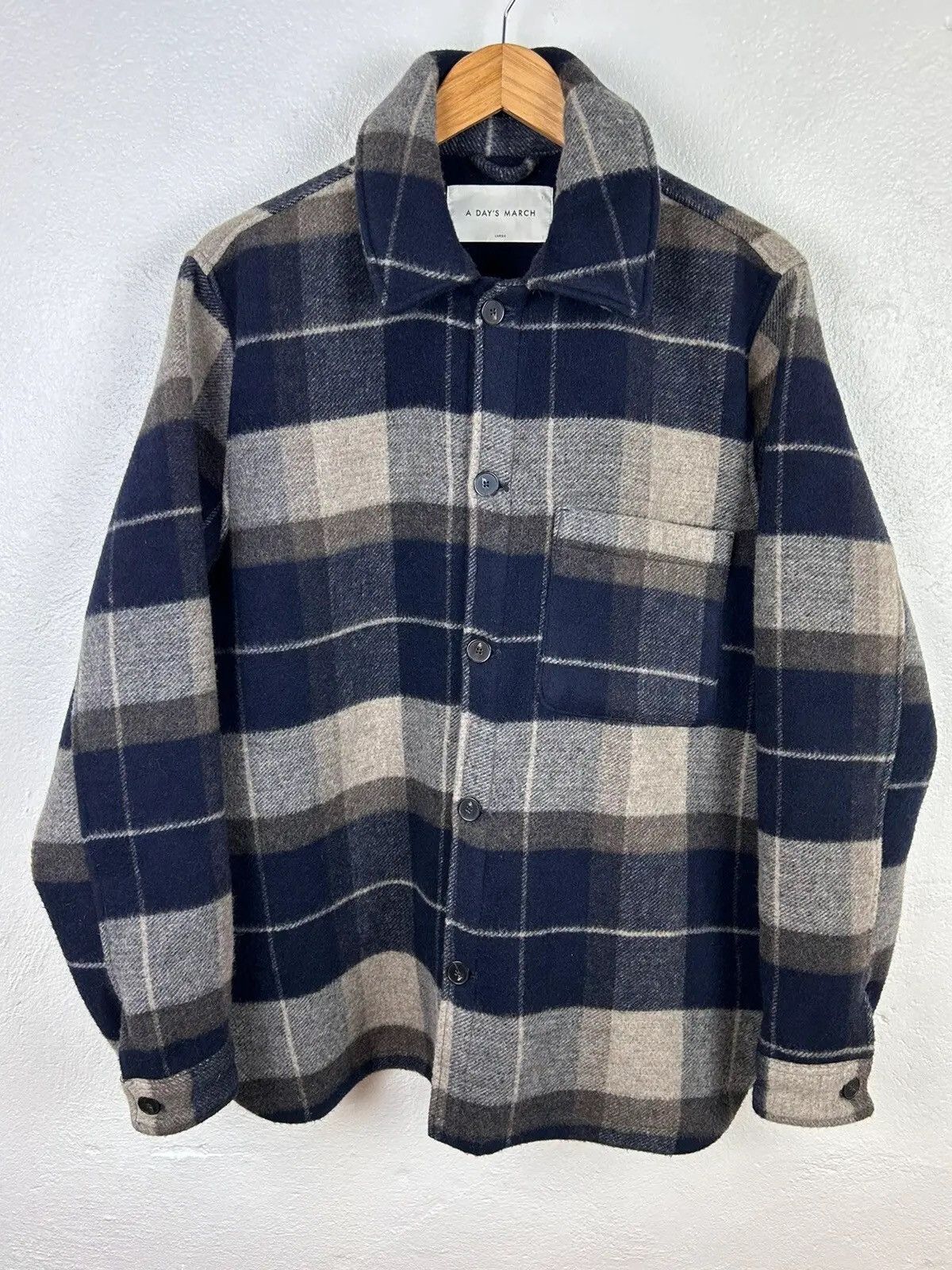image of A Days March A Day's March Epernay Checked Multicolor Wool Jacket, Men's (Size Large)