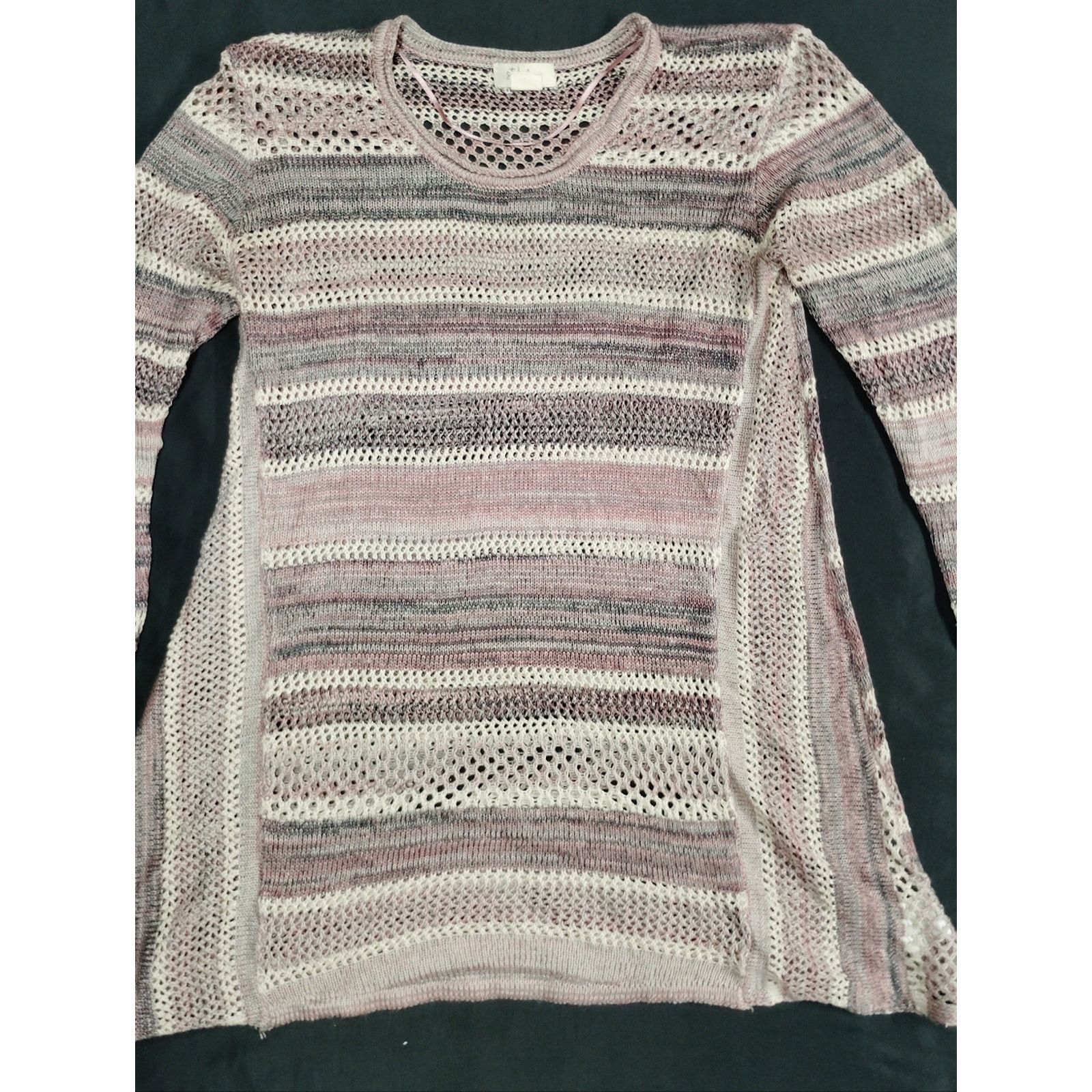 Style & Co Style & Co Open-Knit Sweater in Pink and Cream Size S / US 4 / IT 40 - 1 Thumbnail