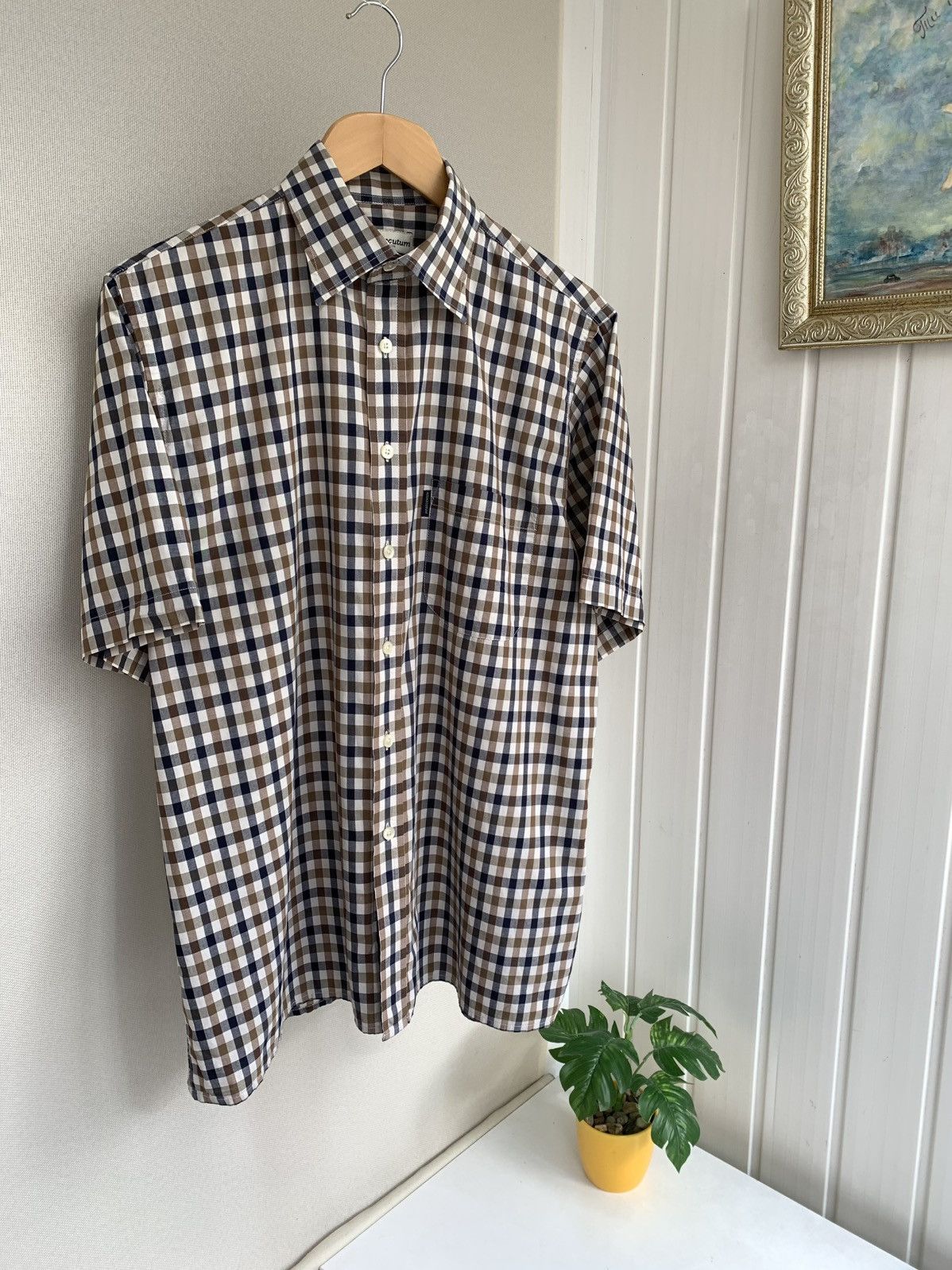 Aquascutum Aquascutum Short Sleeve Button Shirt Mens Size M-L Size US M / EU 48-50 / 2 - 1 Thumbnail