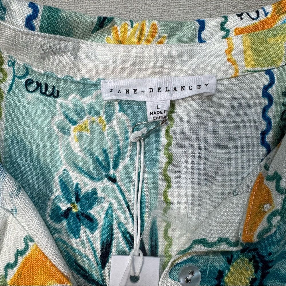 Other NWT New Jane and Delancey Post Stamps Rayon Linen Short Sle Size L / US 10 / IT 46 - 9 Thumbnail