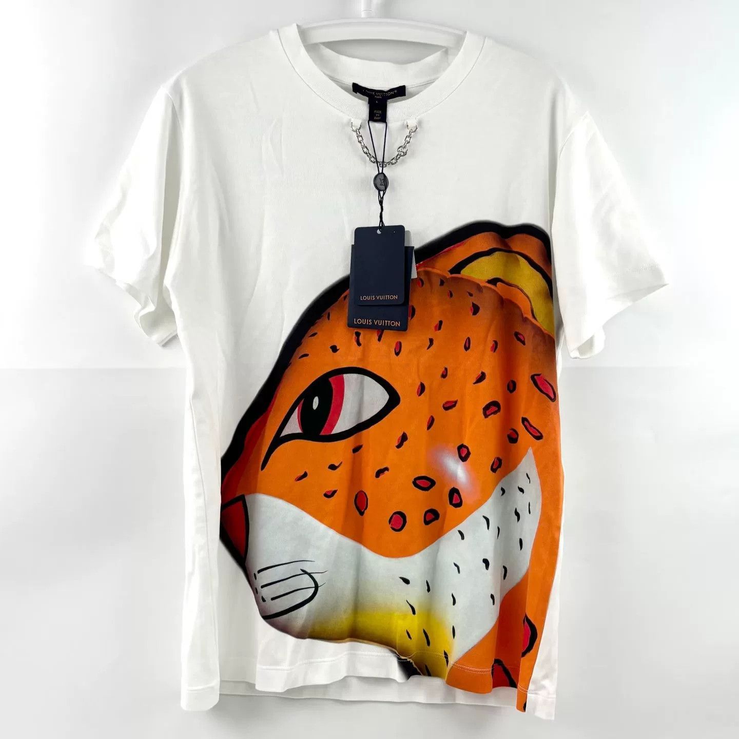 Louis Vuitton Louis Vuitton White Leopard Short-Sleeve L Size L / US 10 / IT 46 - 1 Thumbnail