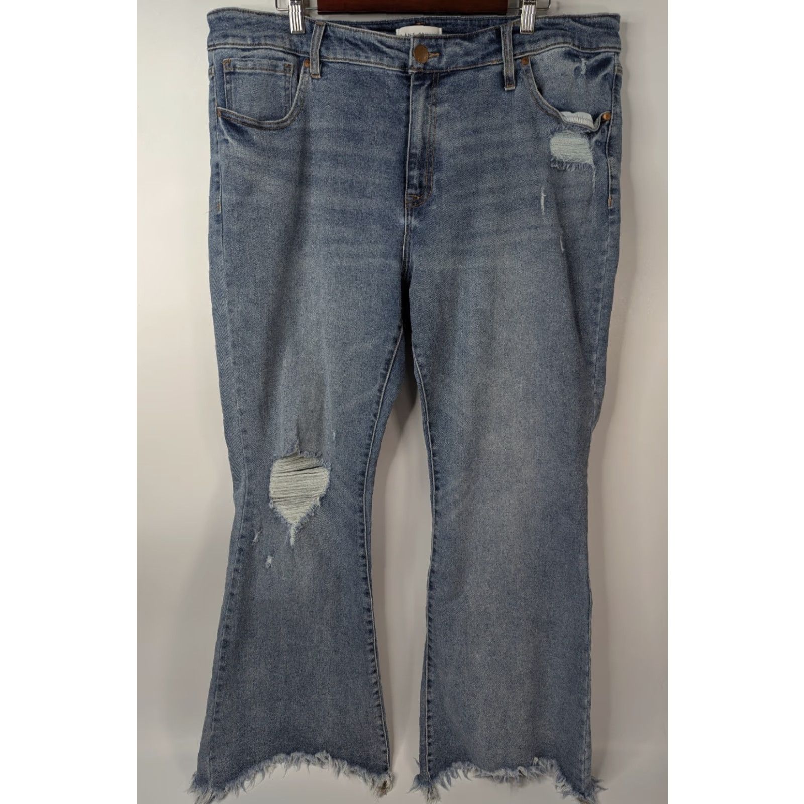 Vintage Lane Bryant Jeans Size 22 Mid Rise 8.5-10.5 Flare Stretch 5-Pocket Denim Bohemian City Women Plus Signature Jeans Blue Size 40" / US 18 - 2 Thumbnail