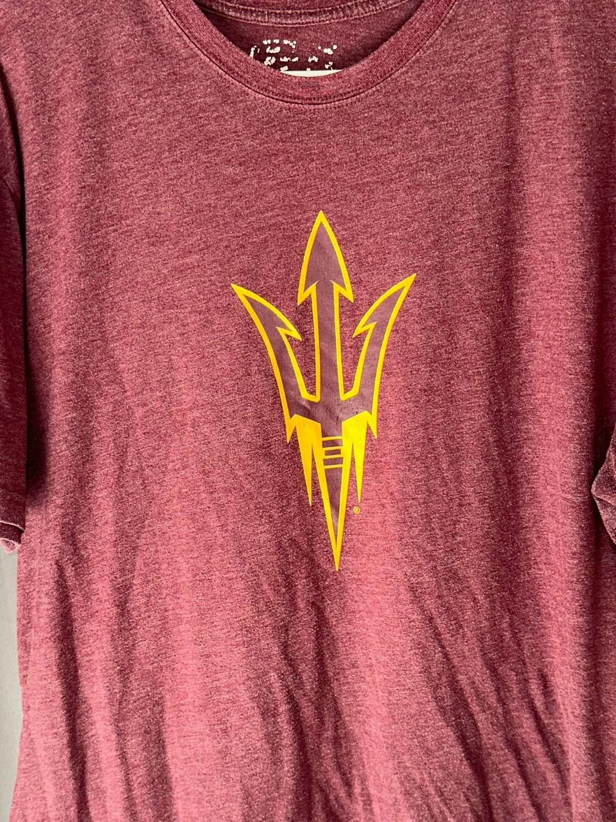 The Unbranded Brand ASU Sun Devils Tee L Maroon Trident Logo Size US L / EU 52-54 / 3 - 3 Thumbnail