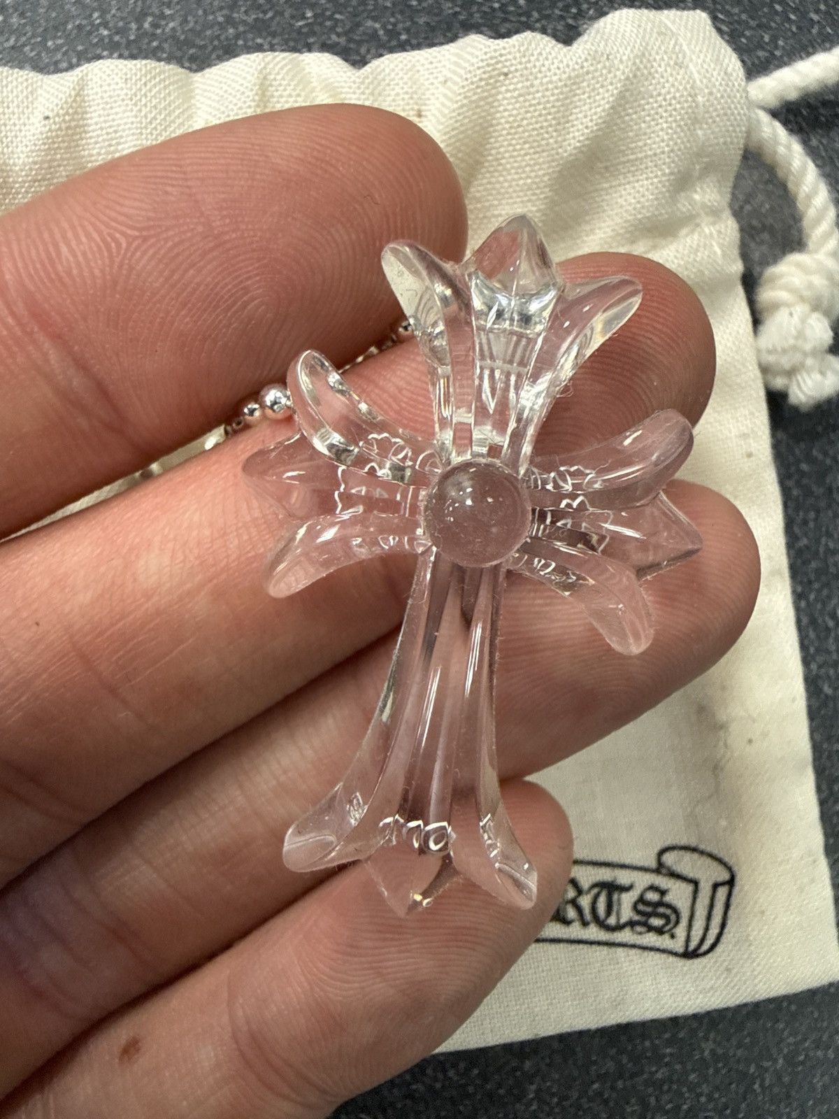 Chrome Hearts Chrome Hearts Silicone Clear Cross Necklace Size ONE SIZE - 3 Thumbnail