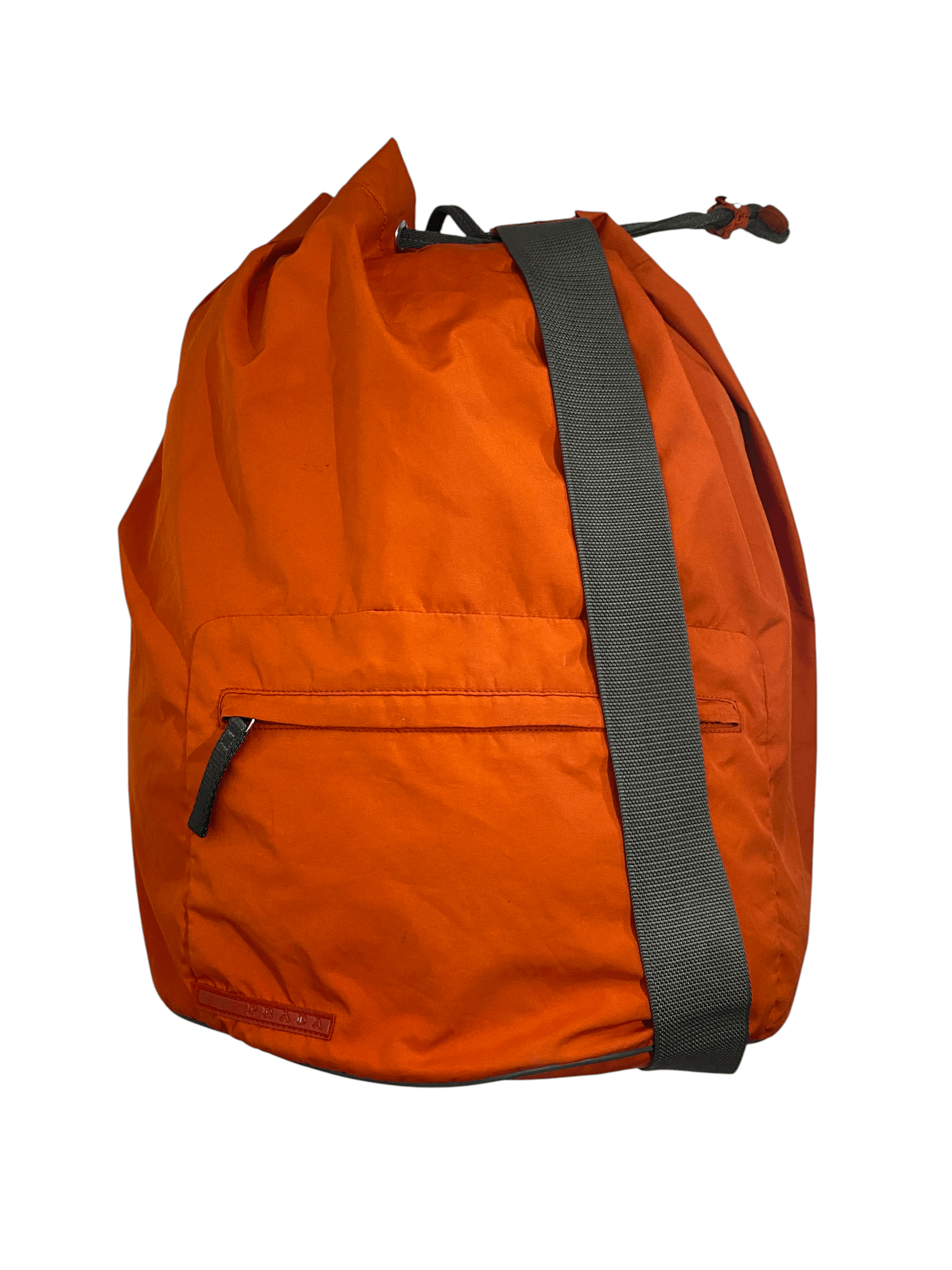 Prada Prada Tab Logo Orange Nylon Shoulder Backpack Bag Y2K Size ONE SIZE - 1 Thumbnail