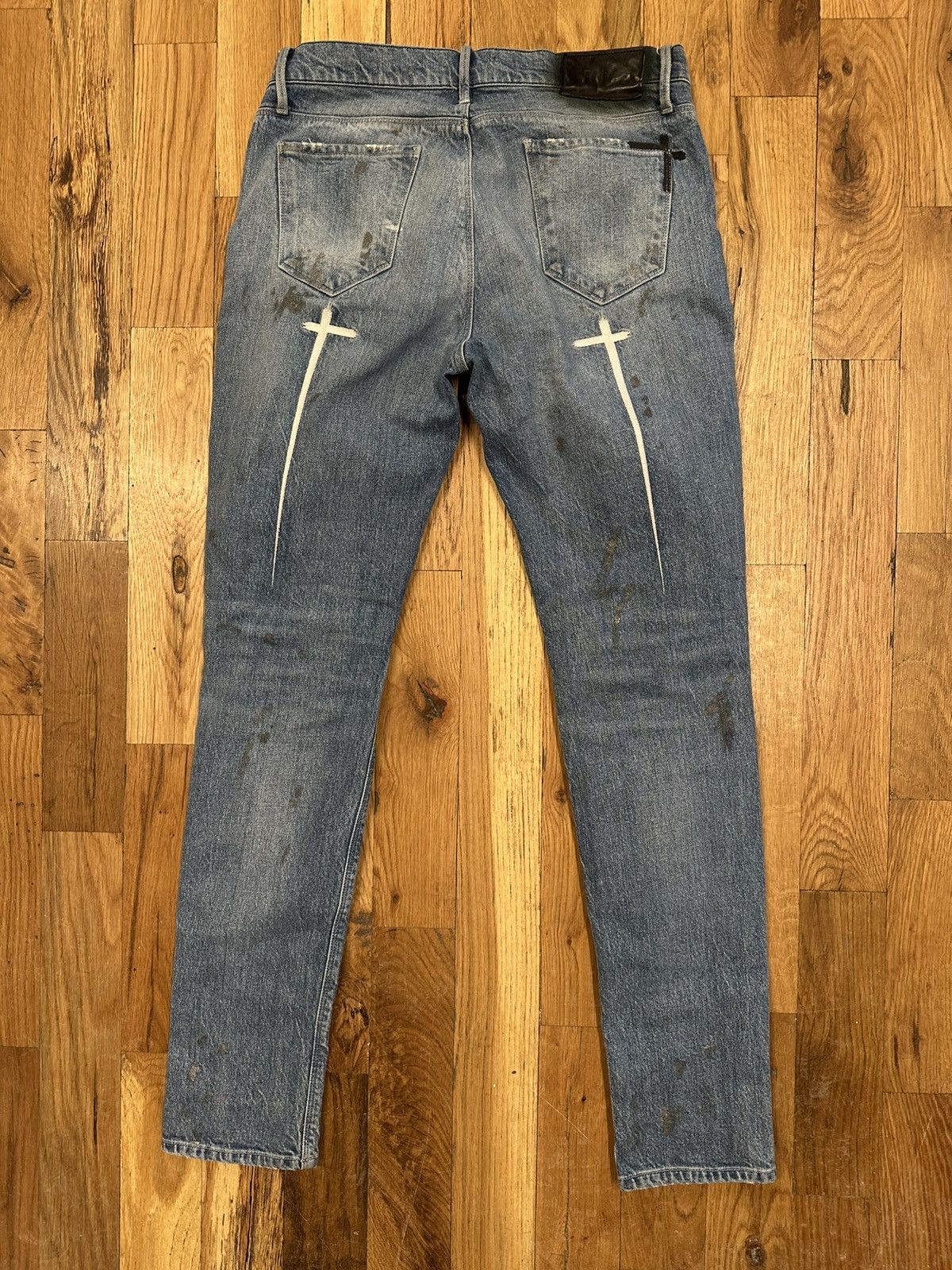 Rta Rta Silver Splatter Small Spell Blue Denim Jeans Size 31 Size US 31 - 2 Thumbnail