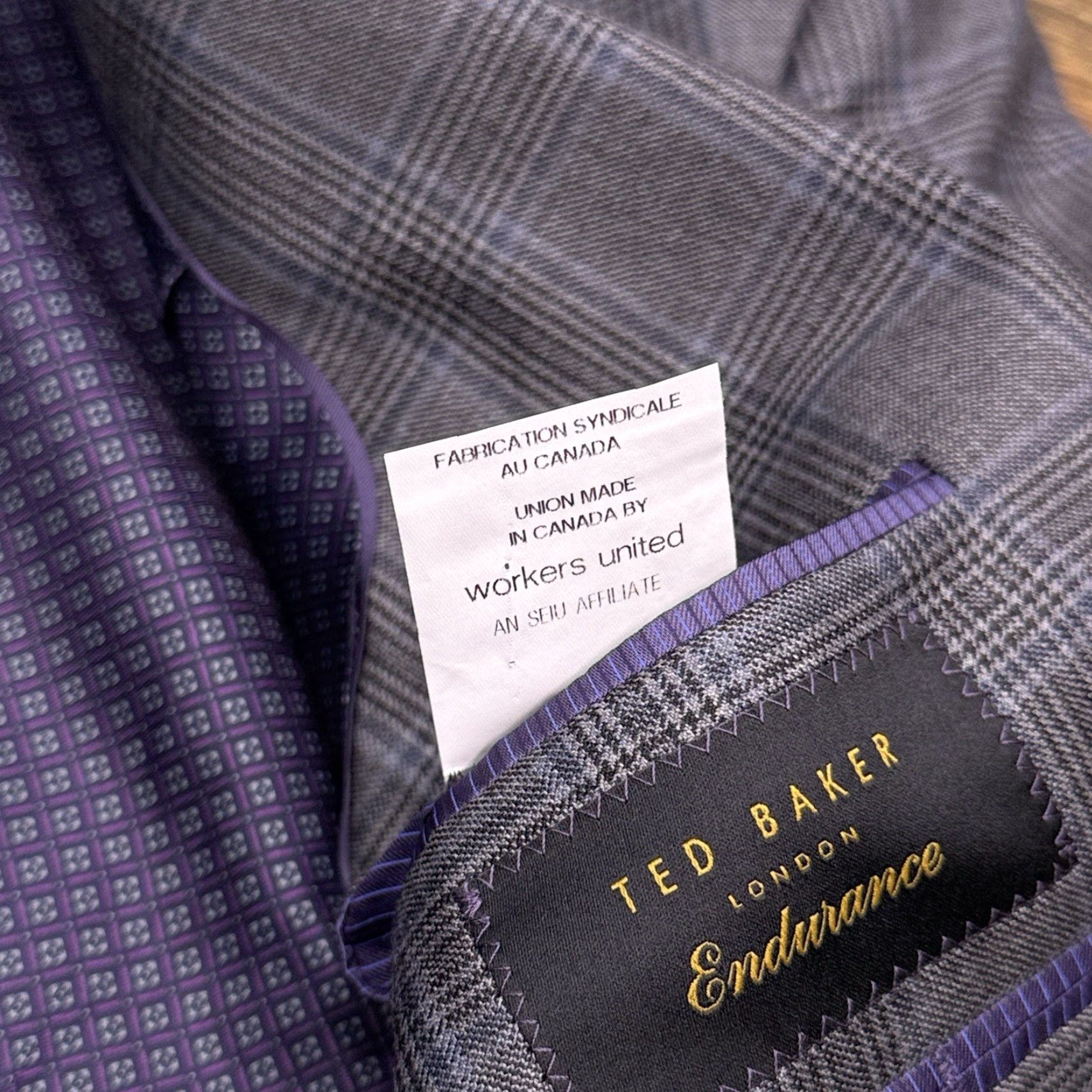 Ted Baker Ted Baker Sport Coat Blazer 42 Long Gray Plaid Wool Men Jacket Coat Formal Wedding Size 42R - 6 Thumbnail