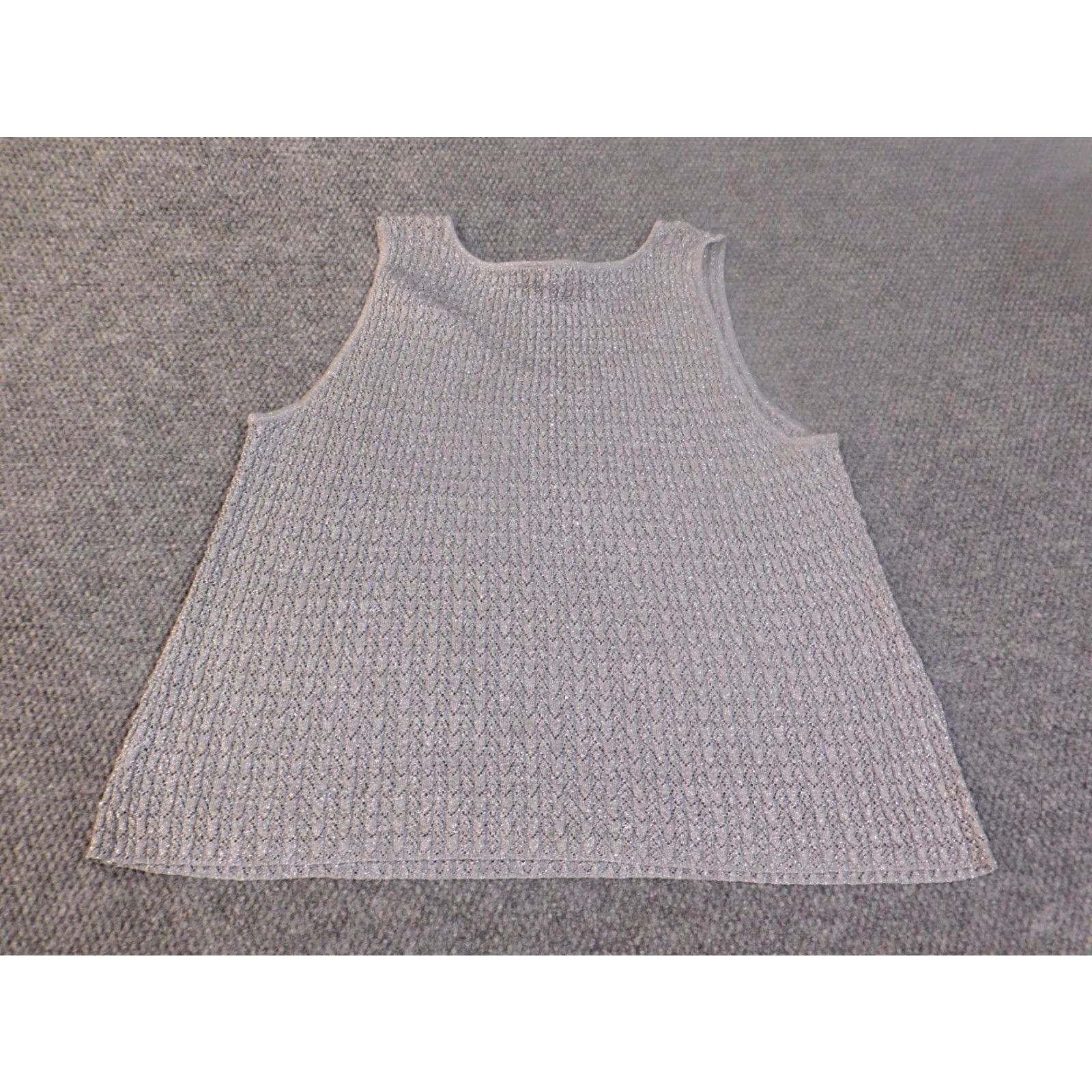 Talbots Talbots Sweater 3X Gray Sleeveless Knit Pullover Womens Lightweight Stretch Polyester Rayon Crew Neck Size XXL / US 16-18 / IT 52-54 - 7 Thumbnail