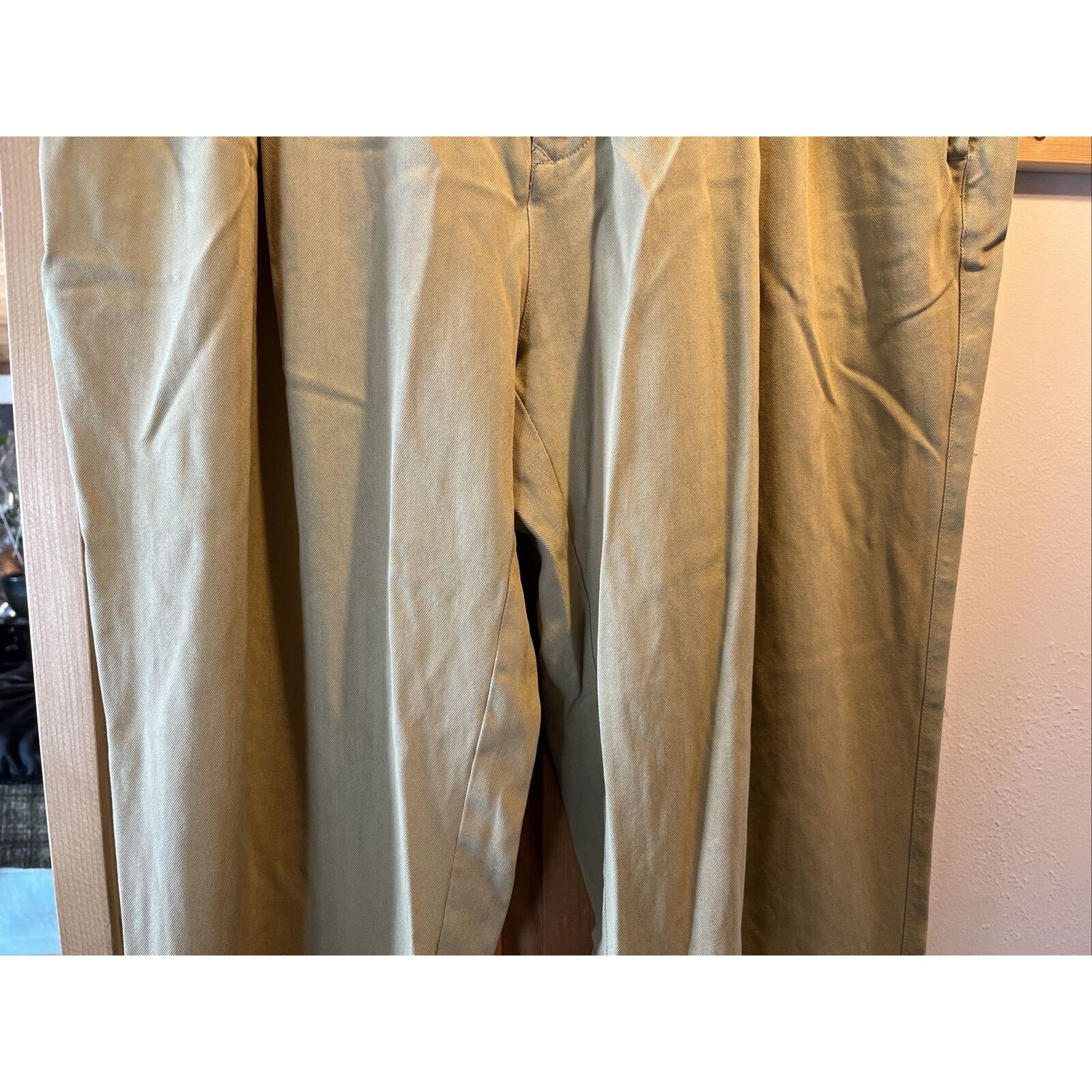 Tommy Bahama Tommy Bahama Relax Mens 36x27 Beige Silk Straight Cuff Pants Size US 36 / EU 52 - 4 Thumbnail