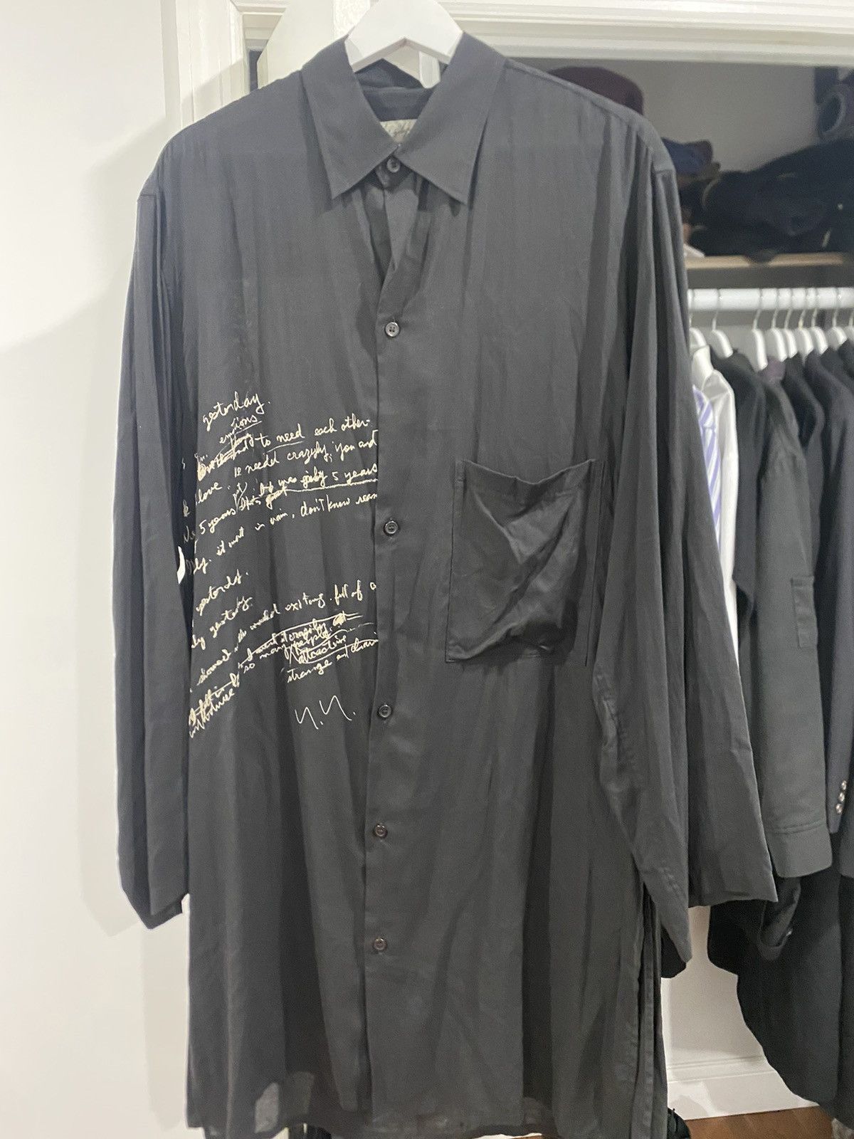 Yohji Yamamoto Yohji Yamamoto Pour Homme 19SS Lyric Long Shirt | Grailed