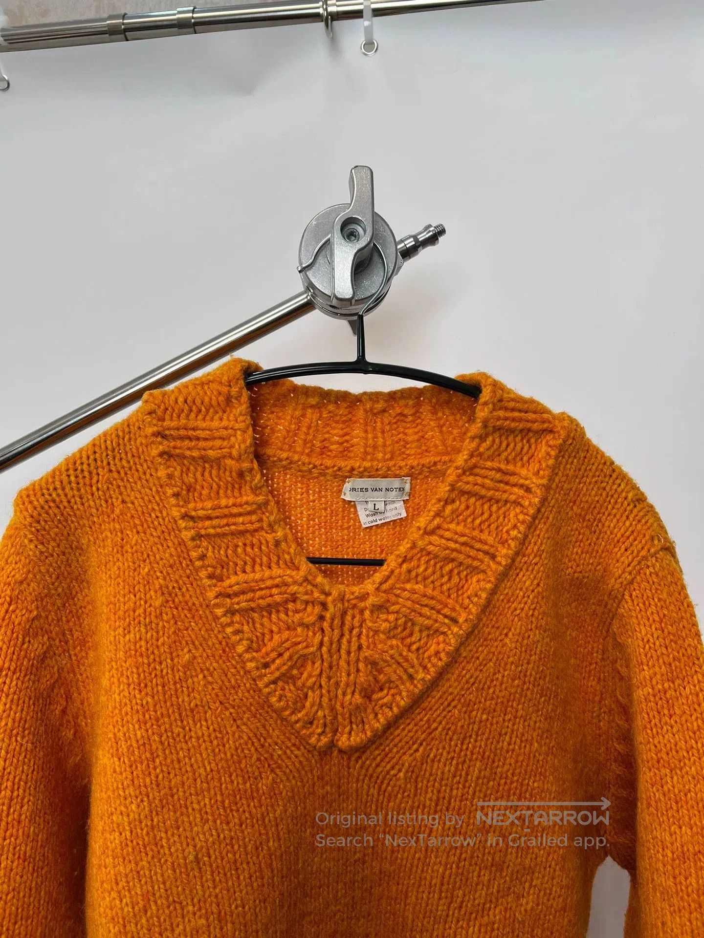 Dries Van Noten Dries Van Noten Orange Wool Sweater. Size L / US 10 / IT 46 - 3 Thumbnail