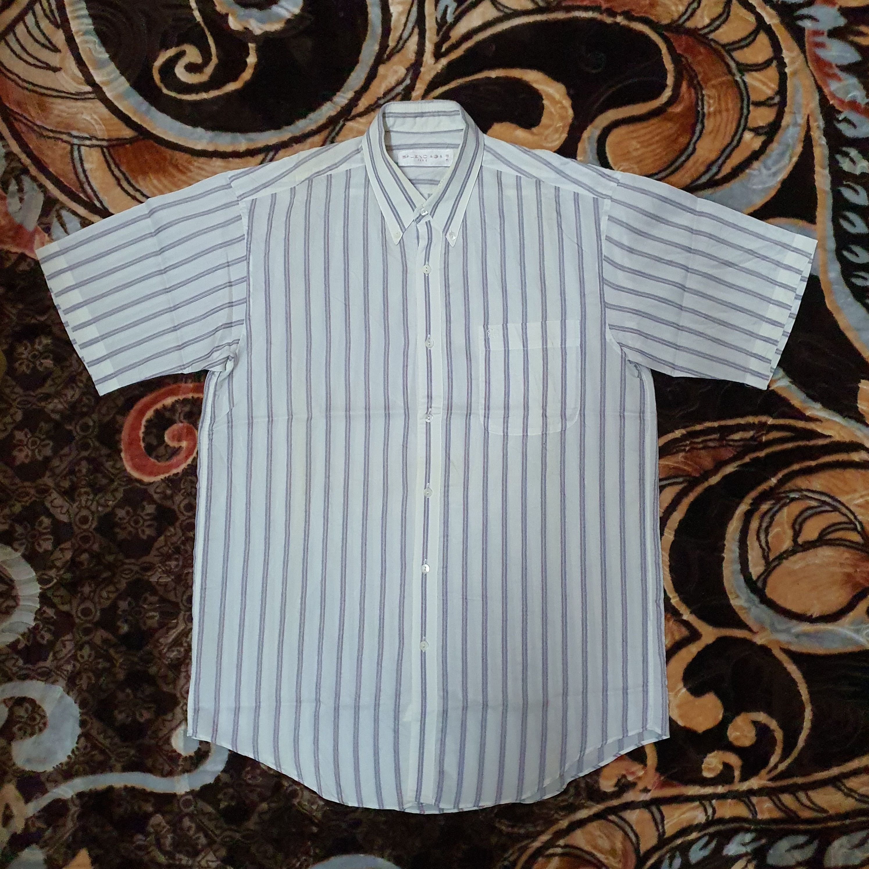 Balenciaga Balenciaga Paris - Vintage Multi-Stripes White Logo Shirts Size US M / EU 48-50 / 2 - 1 Thumbnail