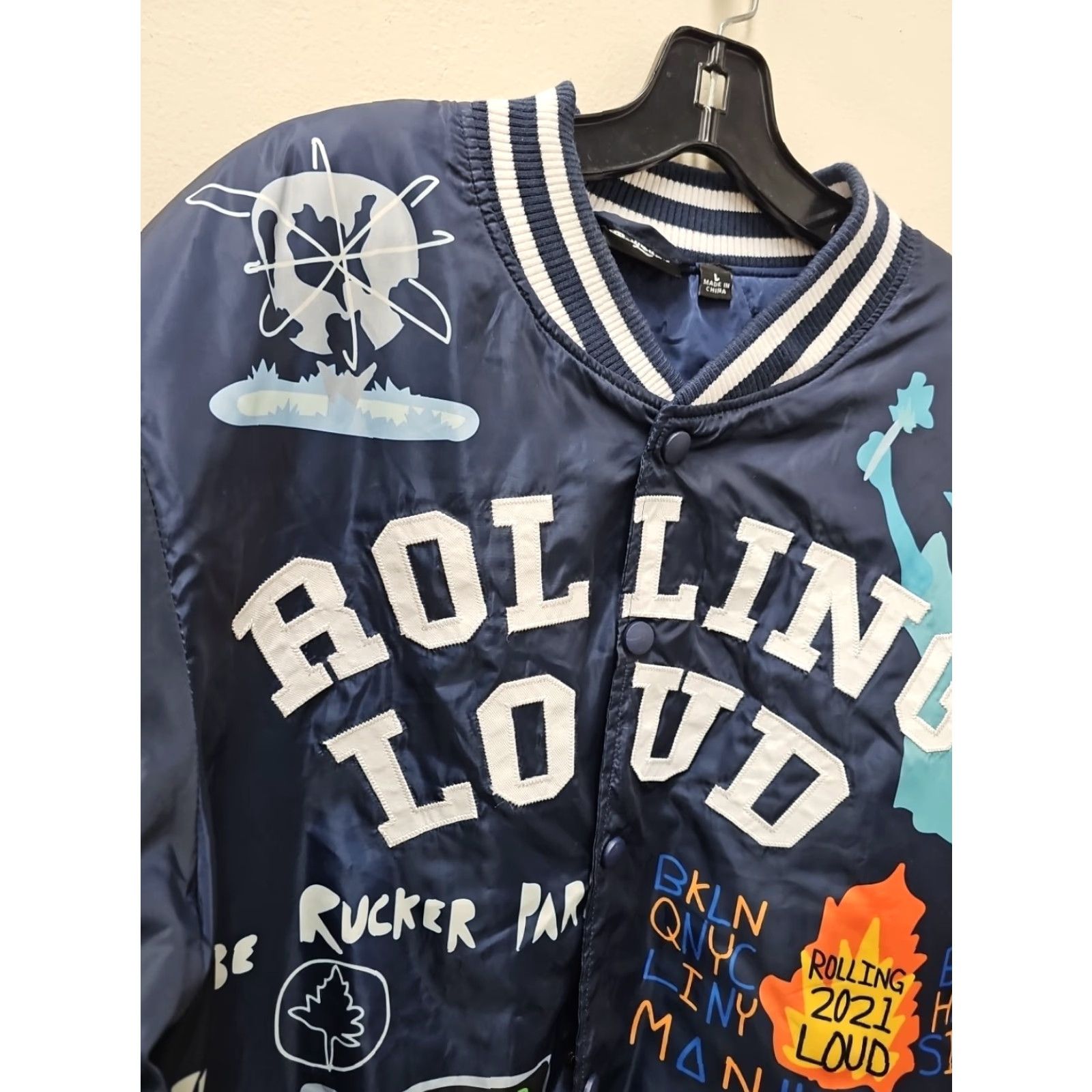Travis Scott VINTAGE Travis Scott Baseball Outfit/Set Hoodie Blue L Men Regular Long Sleeve Zip Neck Round Neck Embroidered Logo Suspension Size US L / EU 52-54 / 3 - 2 Thumbnail