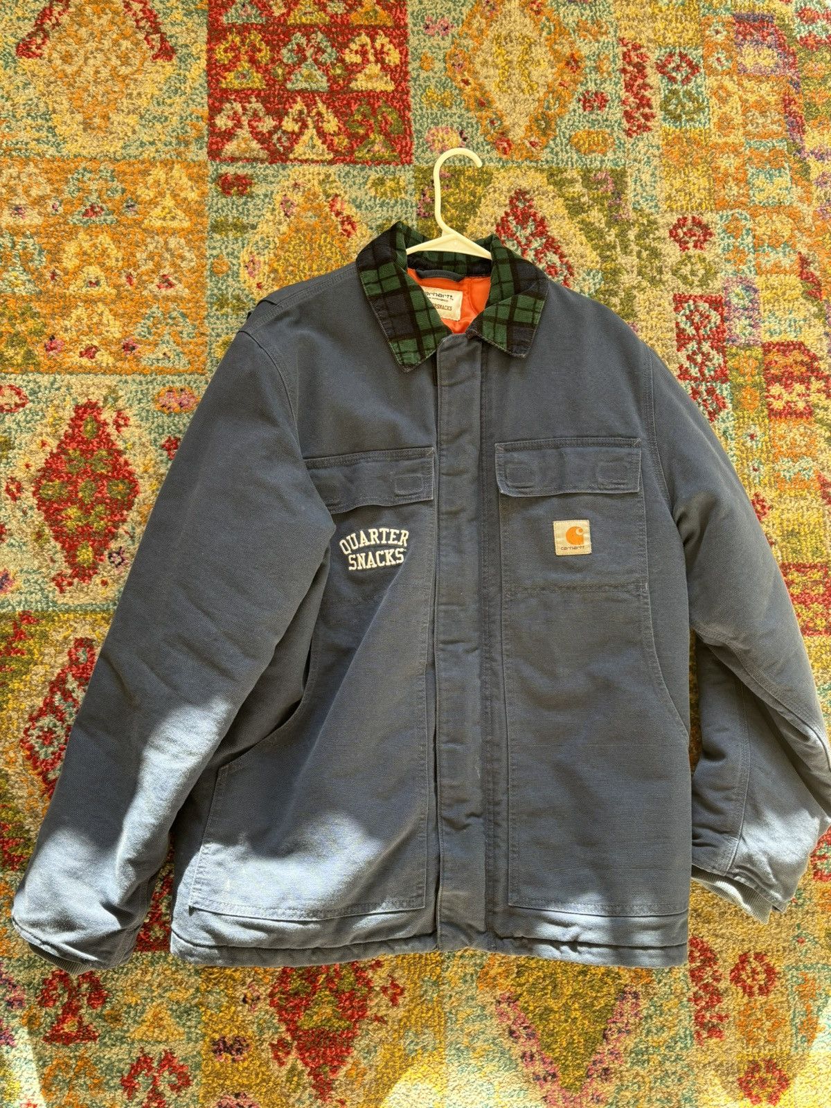 image of Carhartt Wip x Quartersnacks Carhart Wip X Quartersnacks OG Arctic Coat in Blue, Men's (Size Medium