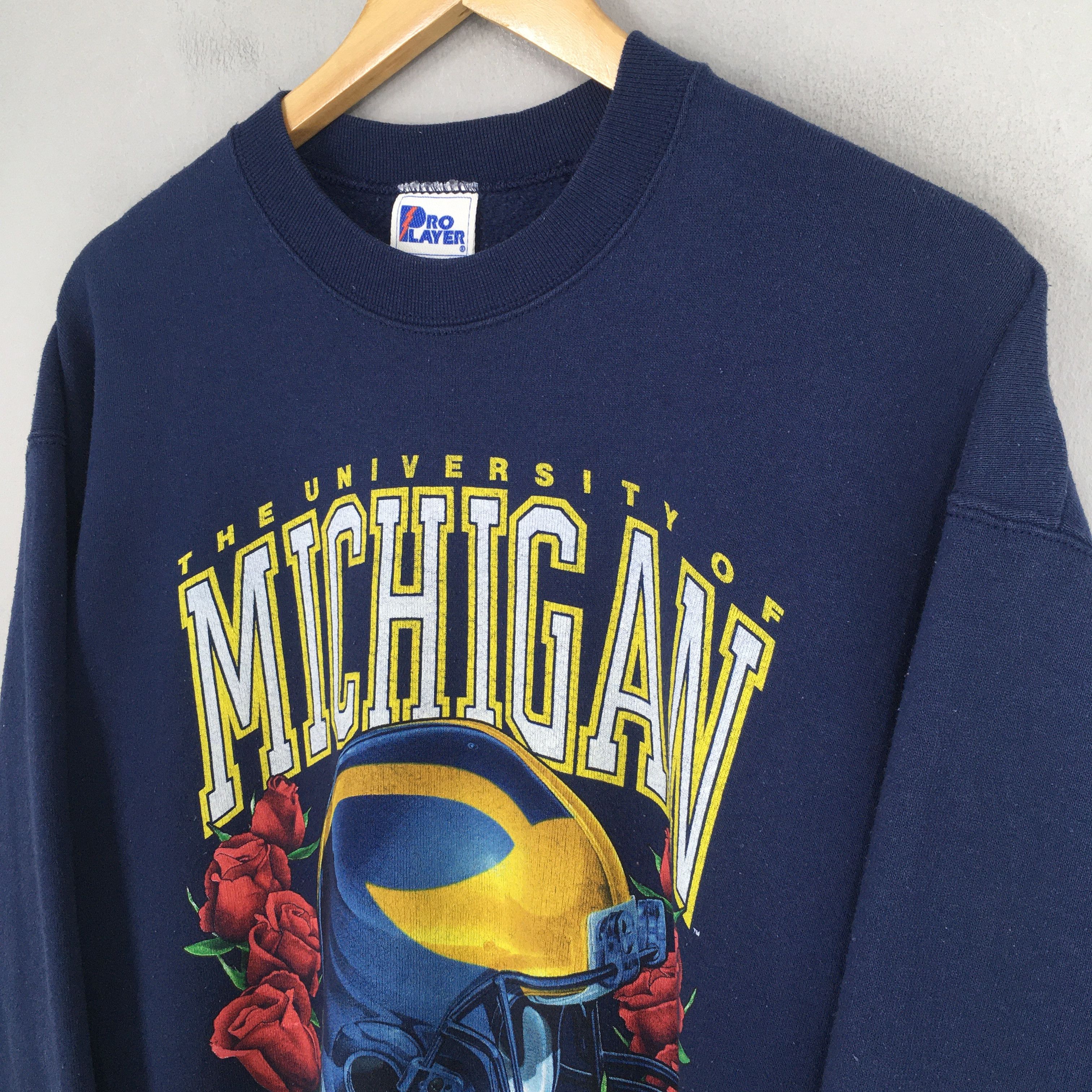 NCAA Vintage 90s Michigan Wolverines Ncaa Jumper Large Size US L / EU 52-54 / 3 - 3 Thumbnail