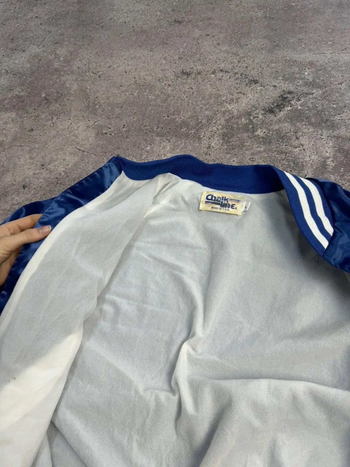 Chalk Line × Vintage Vintage Chalk Line nylon bomber Y2K Blue Satin Bomber Jacket Size US M / EU 48-50 / 2 - 7 Thumbnail
