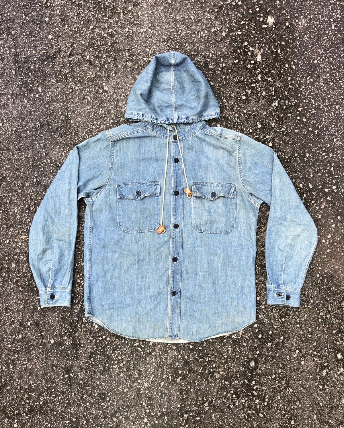 Orslow Orslow Hoodie Denim Shirt Size US M / EU 48-50 / 2 - 1 Thumbnail