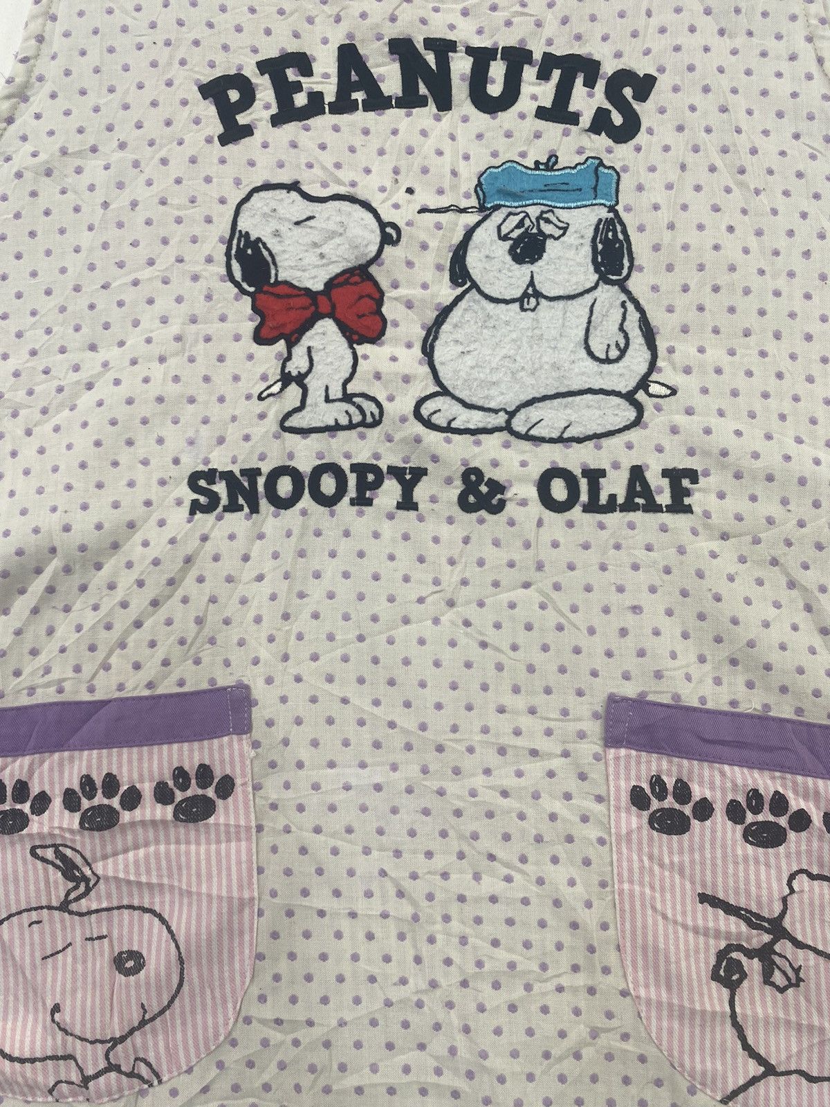 Peanuts × Vintage 💥VINTAGE PEANUTS snoopy & olaf cartoon rare APRON Size 3XL / US 20-22 - 3 Thumbnail