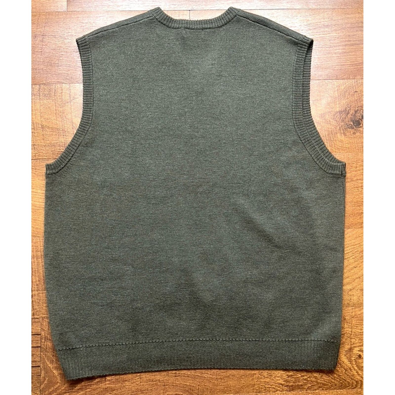 Lands' End VINTAGE Lands’ End Sweater Vest Mens XL Green Wool V-Neck Knit Sleeveless Size US XL / EU 56 / 4 - 3 Thumbnail
