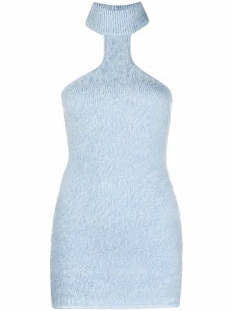 GCDS GCDS Mini Dress Size M Mohair Wool Blend Blue Knitted Size XS / US 0-2 / IT 36-38 - 4 Thumbnail