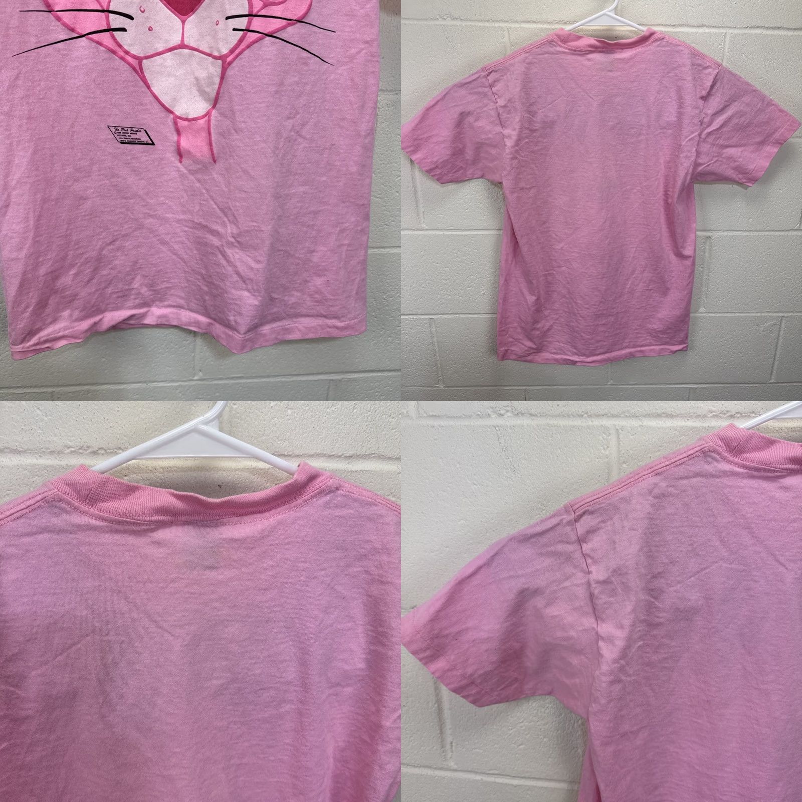 Anvil VINTAGE Pink Panther T Shirt 80s 1988 Anvil Knit Cotton Crew Neck Short Sleeve Large Pink Unisex Adults Size US L / EU 52-54 / 3 - 9 Thumbnail