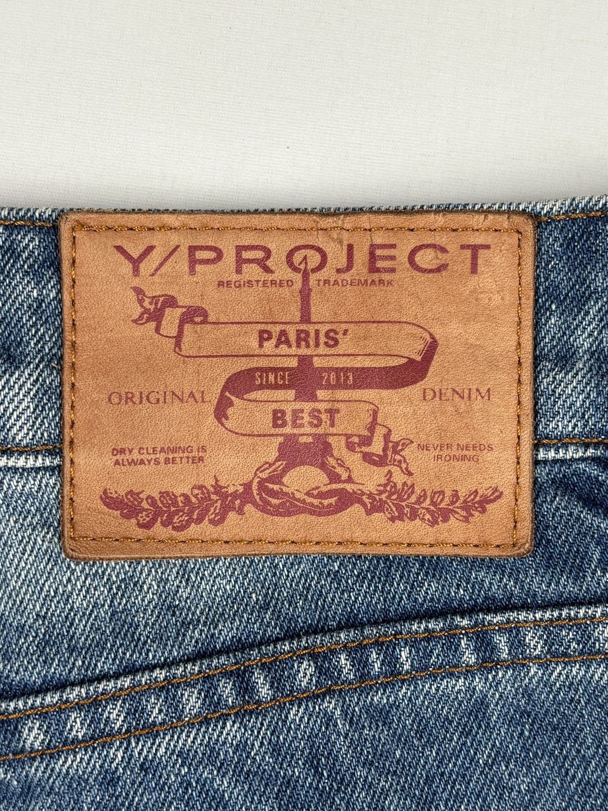 Y/Project Distressed Blue Wash Baggy Fit Denim Jeans Size US 32 / EU 48 - 12 Thumbnail