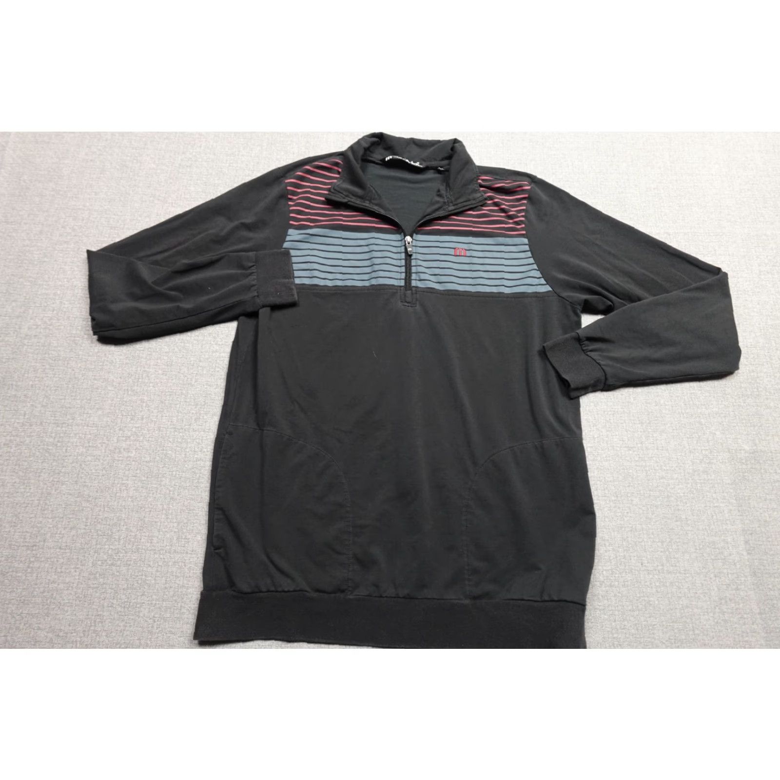 TravisMathew Travis Mathew Quarter Zip Mens Large Black Pullover Golf Stretch Shirt Size US L / EU 52-54 / 3 - 4 Thumbnail