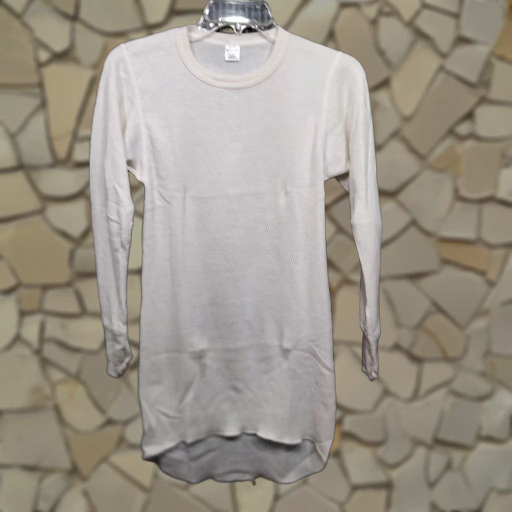 Vintage Morgan Mills Undershirt Mens M Cream Thermal Waffle Knit Base ...