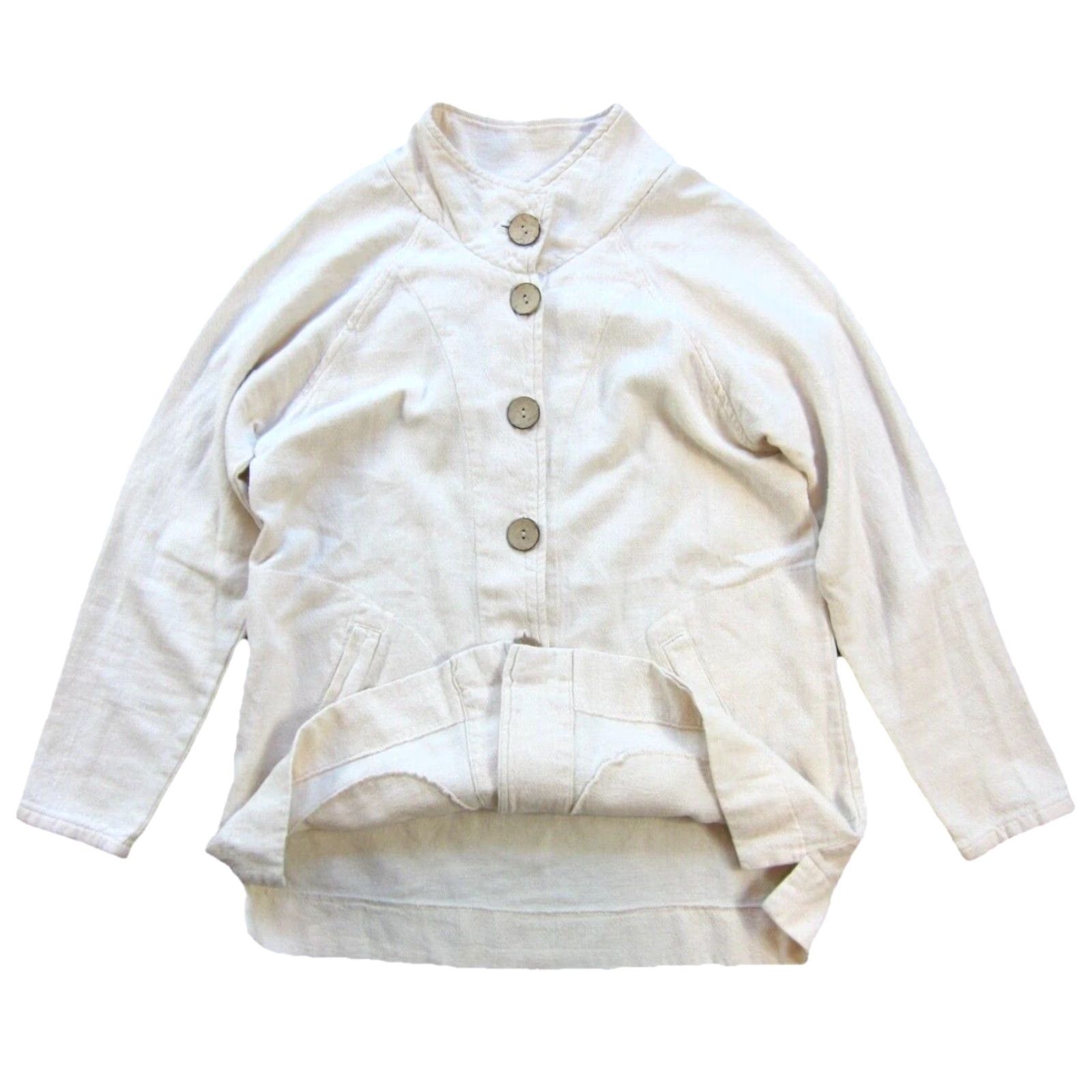 Vintage Vtg Sea Breeze Blazer Jacket 100% Cotton Ivory Pocket Button Up Small Women's 80s 90s Vintage Size S / US 4 / IT 40 - 5 Thumbnail