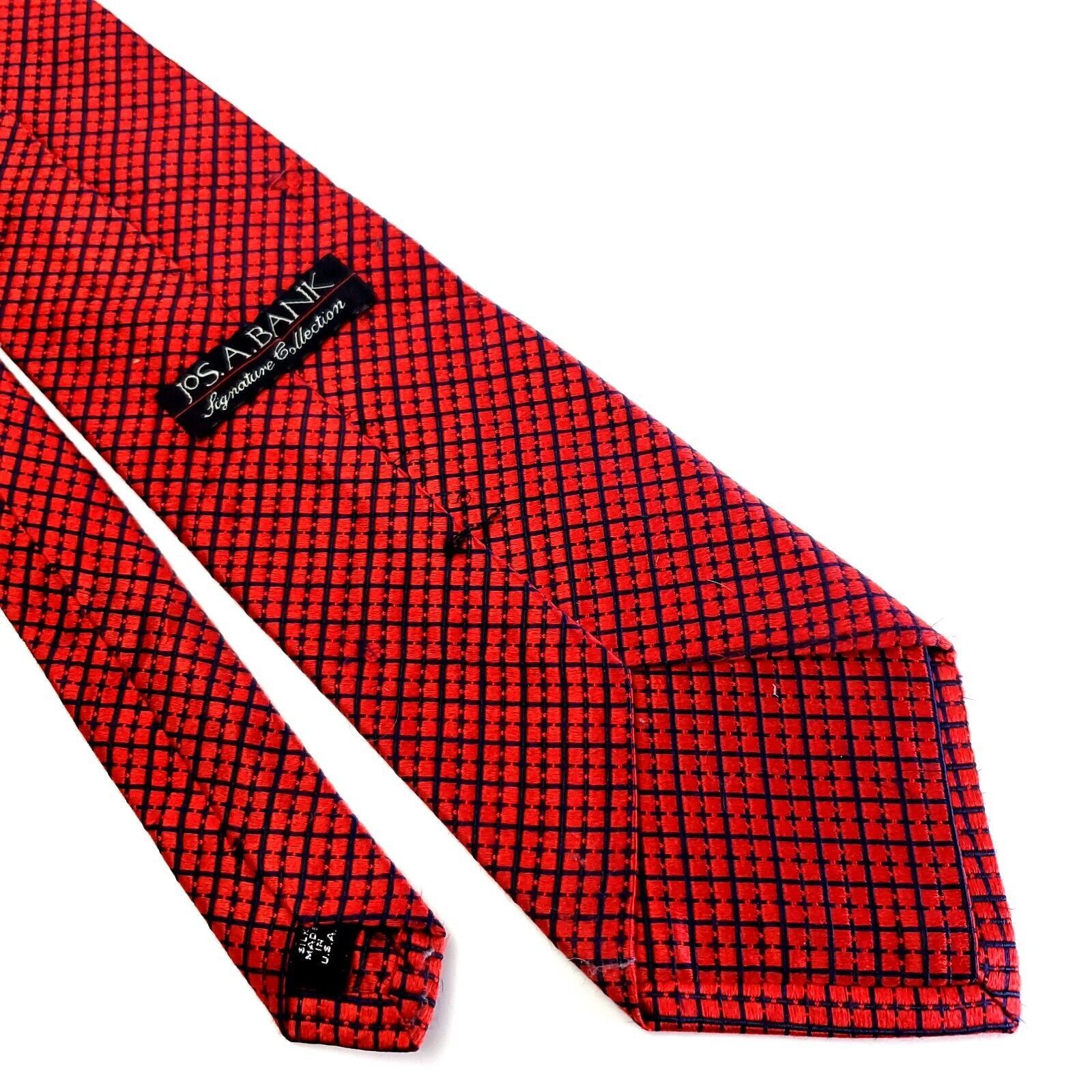 Jos. A. Bank Jos A Bank Signature Collection Silk Tie Woven Red Black Che Size ONE SIZE - 6 Thumbnail